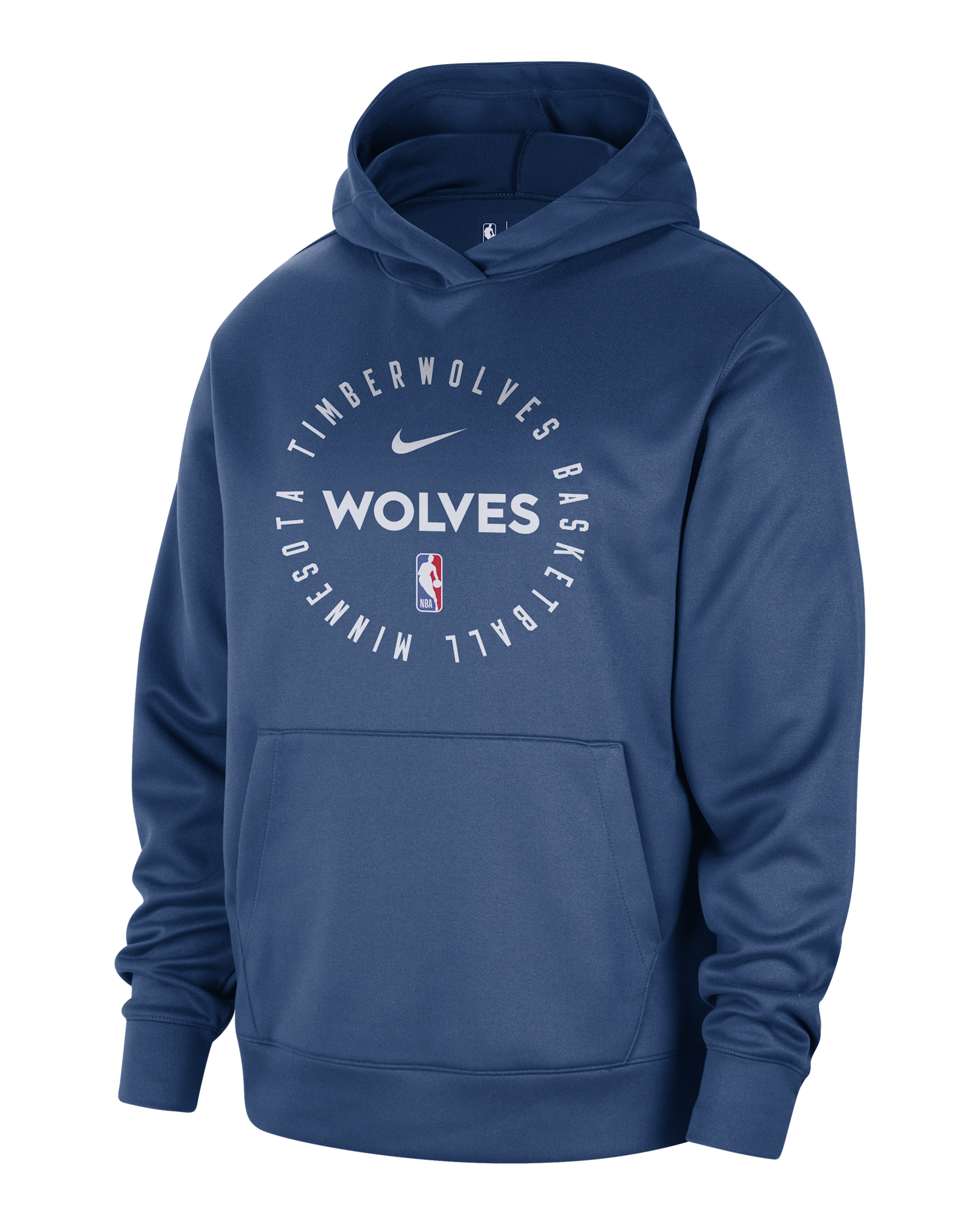 Sudadera con gorro sin cierre de la NBA para hombre Nike Dri-FIT Minnesota Timberwolves Spotlight - Azul cancha/Blanco