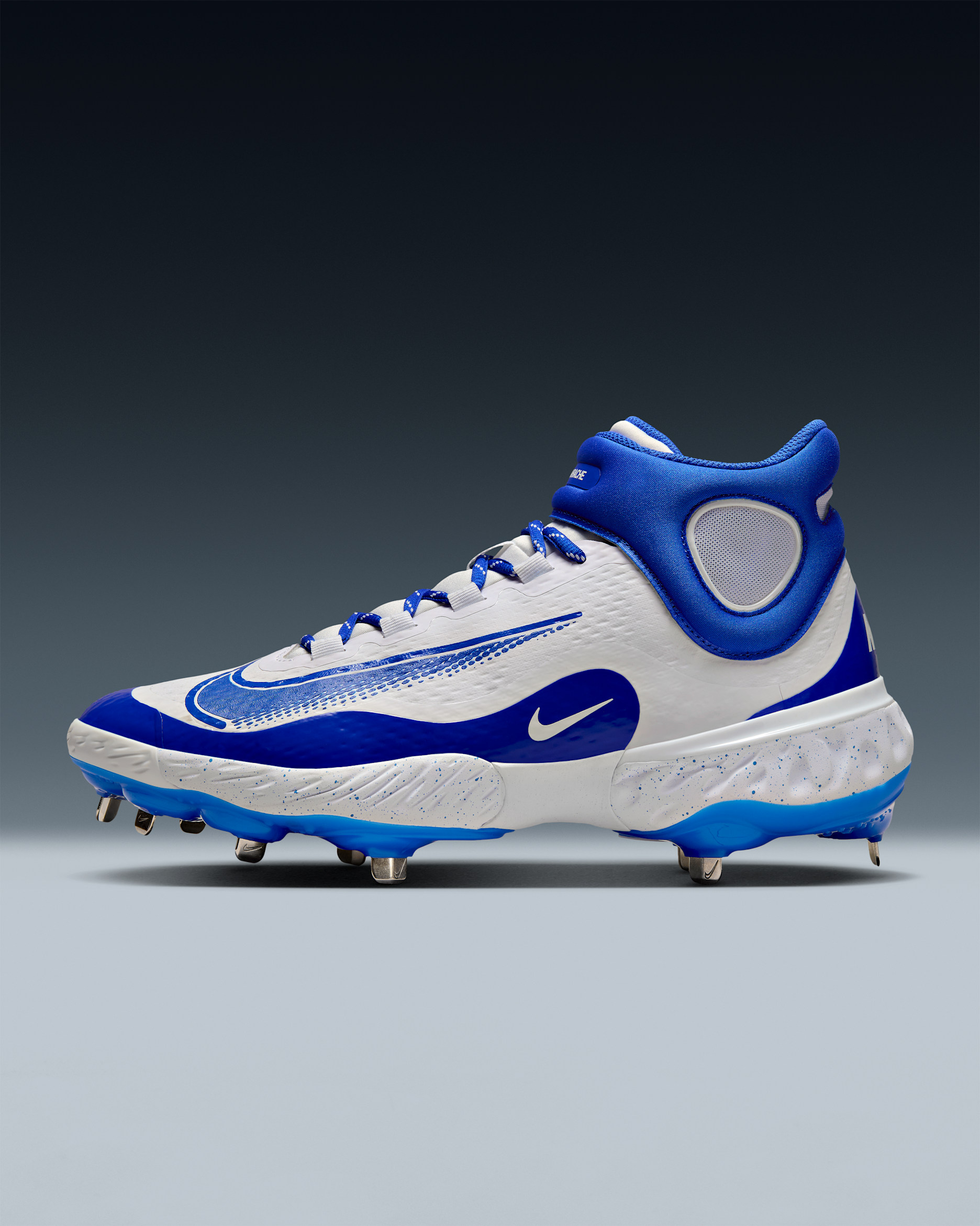 Calzado de béisbol para hombre Nike Alpha Huarache Elite 4 Mid - Blanco/Hiperroyal