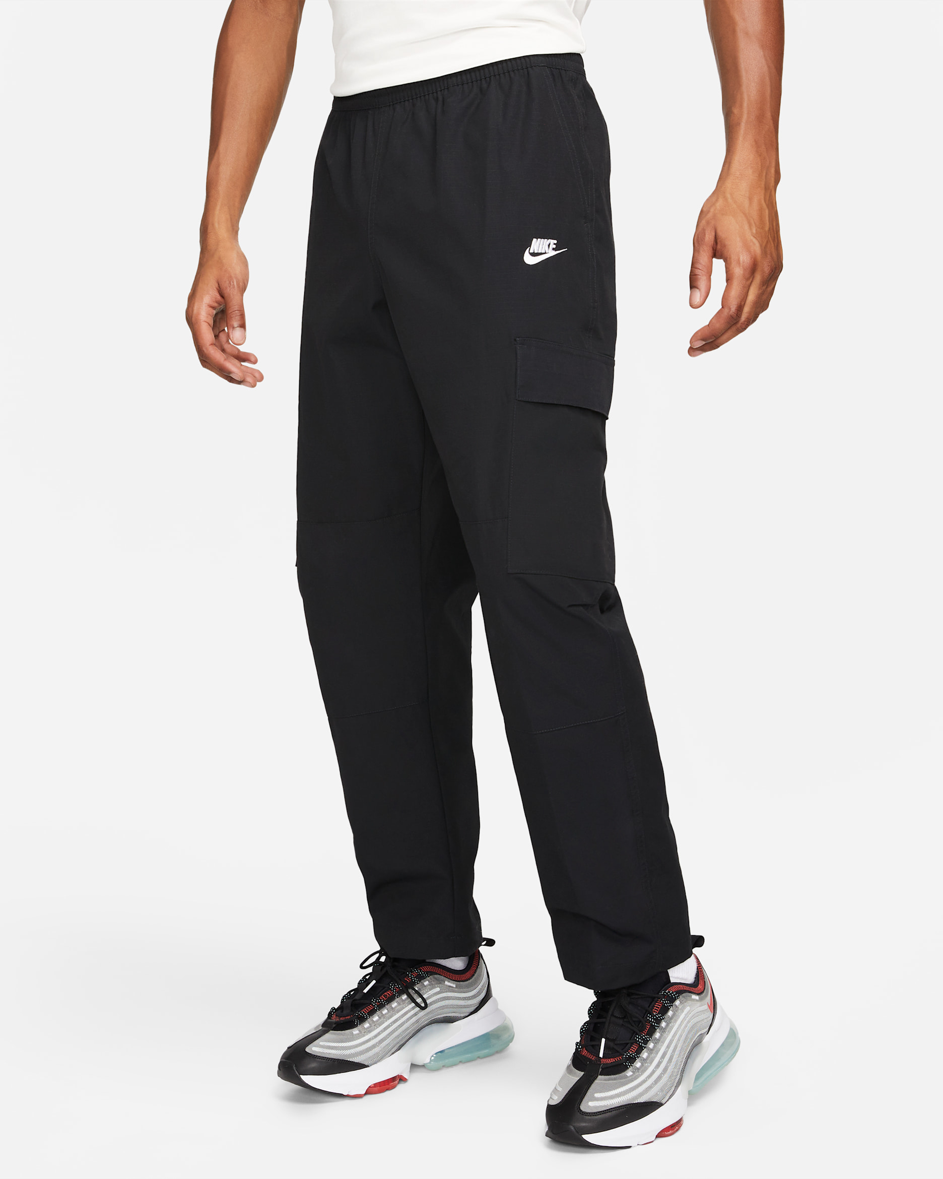 Pants cargo de tejido Woven para hombre Nike Club - Negro/Blanco