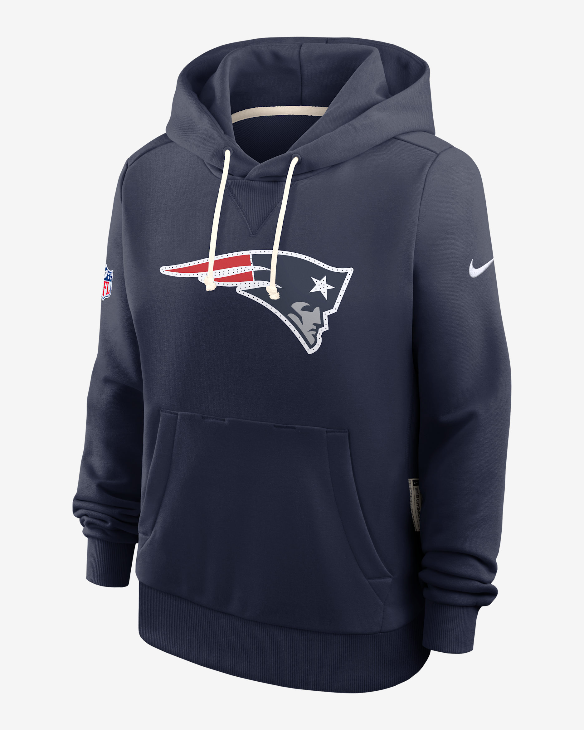 Sudadera con gorro sin cierre Nike Dri-FIT de la NFL para mujer New England Patriots Sideline - Azul marino
