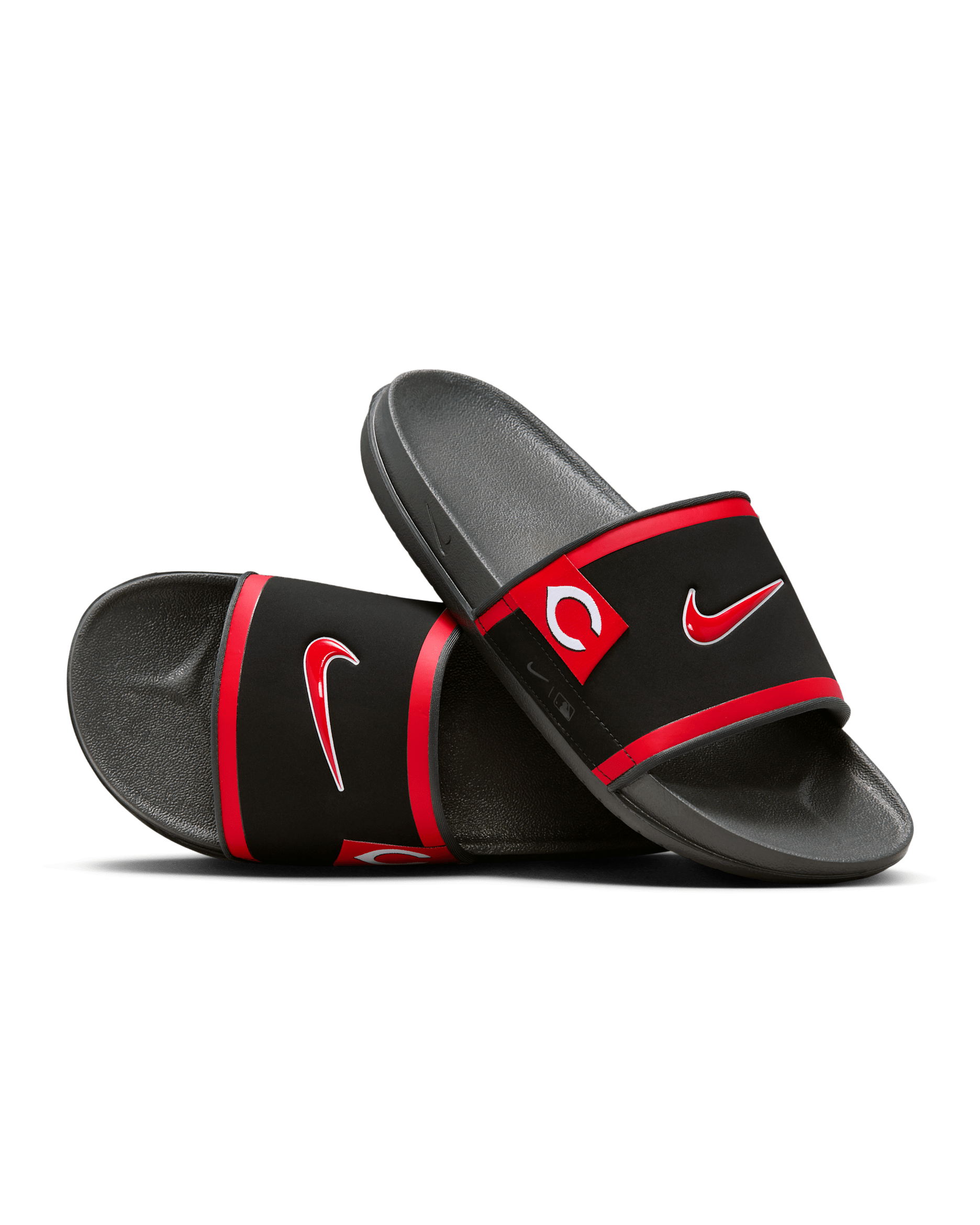 Nike Offcourt (Cincinnati Reds) Offcourt Slides - Black/Dark Smoke Grey/Sport Red