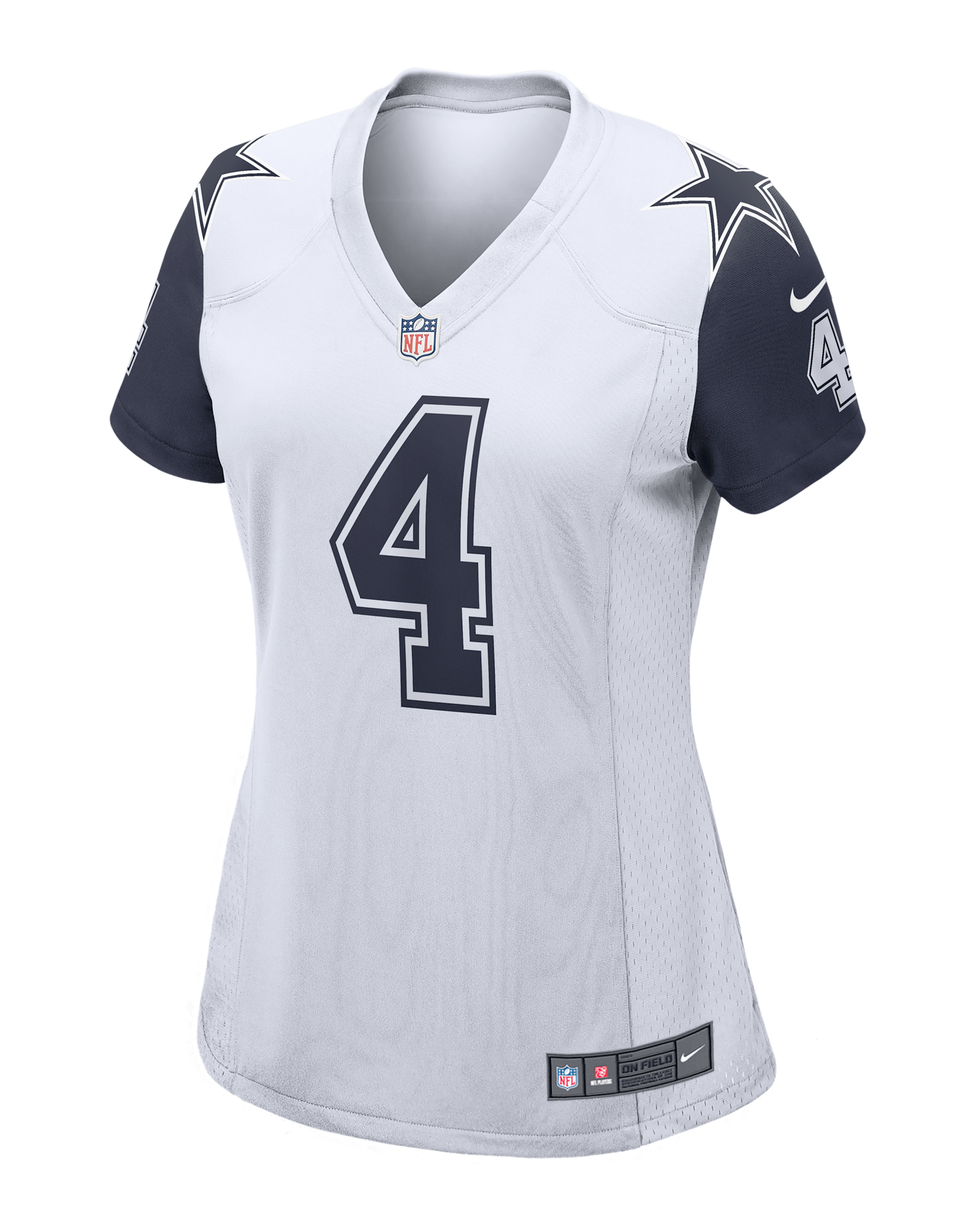 NFL Dallas Cowboys (Dak Prescott) Women's Game Football Jersey - White