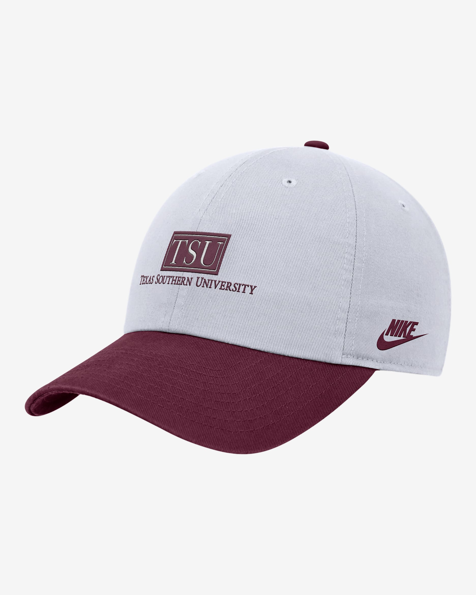 Texas Southern Nike College Adjustable Cap - White