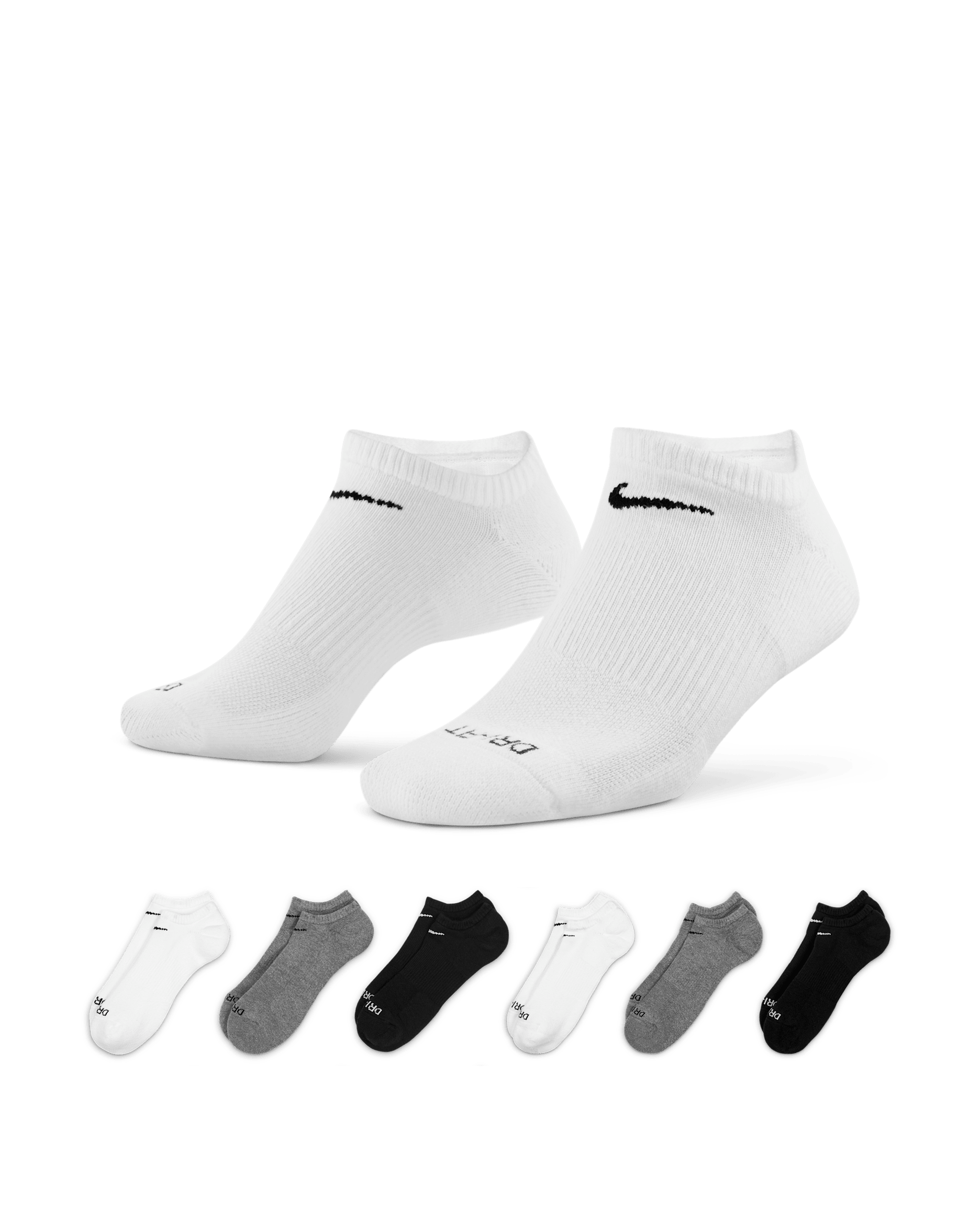 Calcetines invisibles de entrenamiento Nike Everyday Plus Cushioned (6 pares) - Multicolor