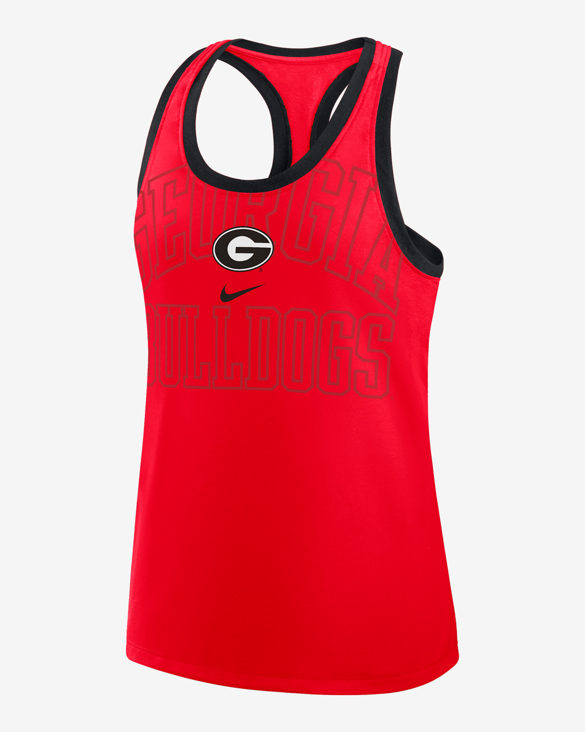 Camiseta de tirantes universitaria Nike con espalda deportiva para mujer Georgia Primetime Shadow - Rojo