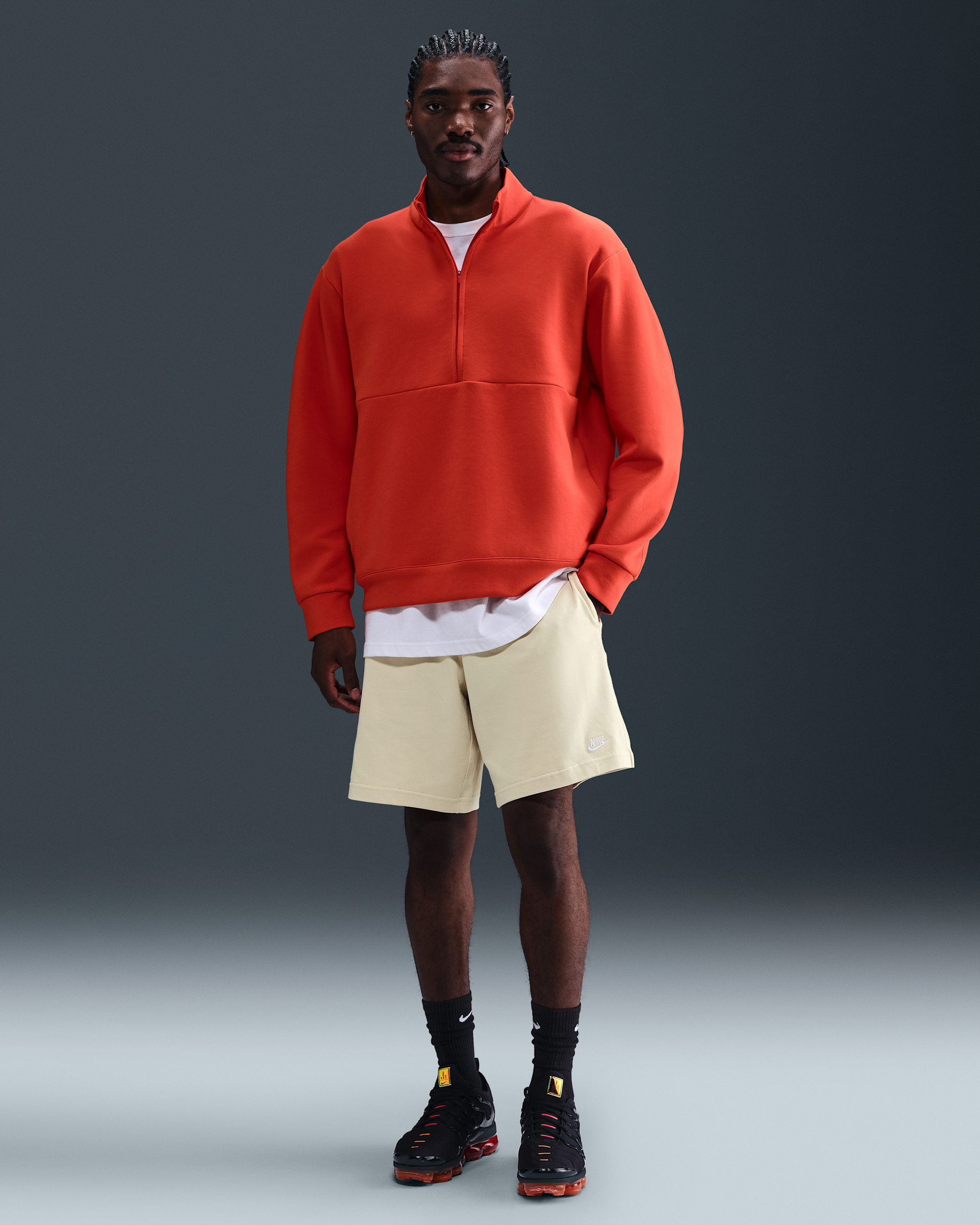 Shorts in maglia Nike Club – Uomo - Light Khaki/Bianco