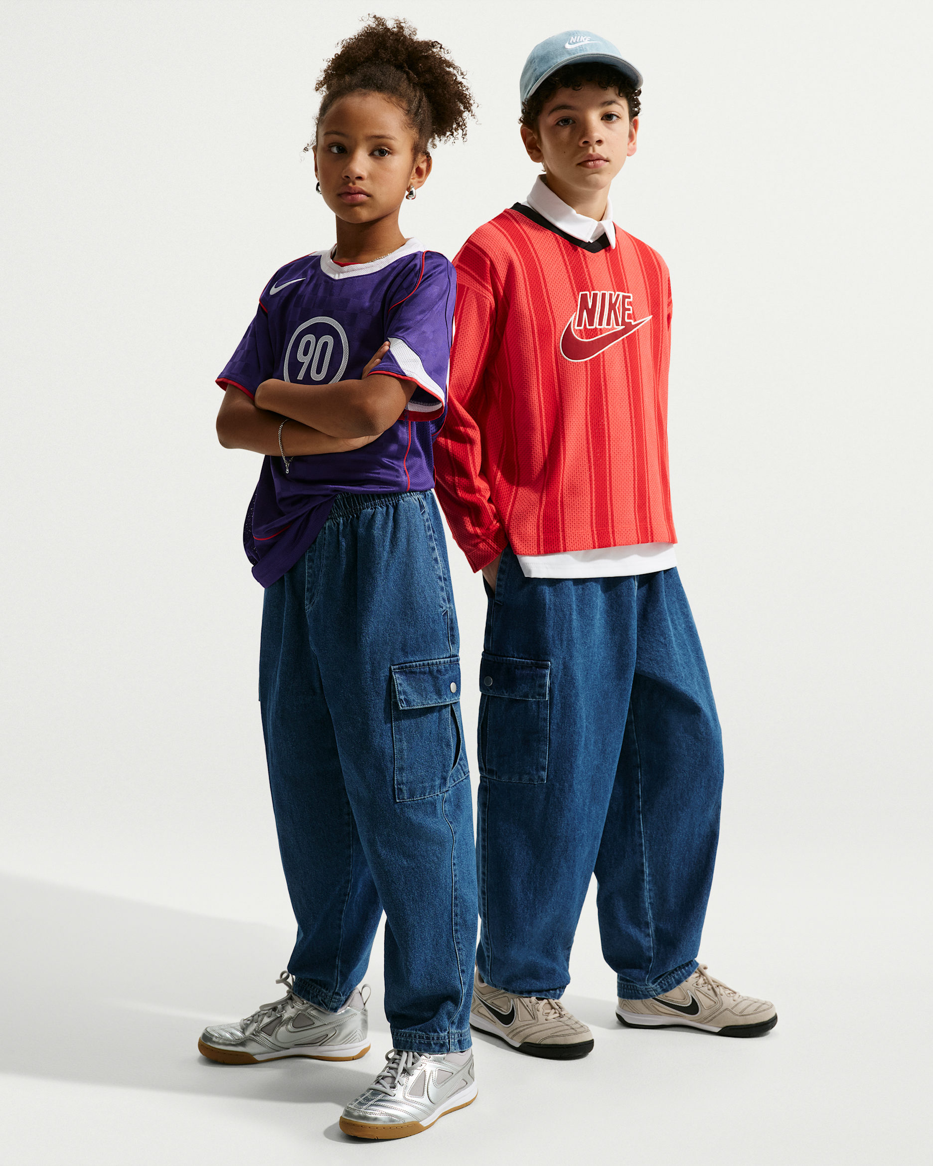 Nike Sportswear Collection Big Kids' Denim Cargo Pants - Mystic Navy/Mystic Navy/Aegean Storm/Coastal Blue