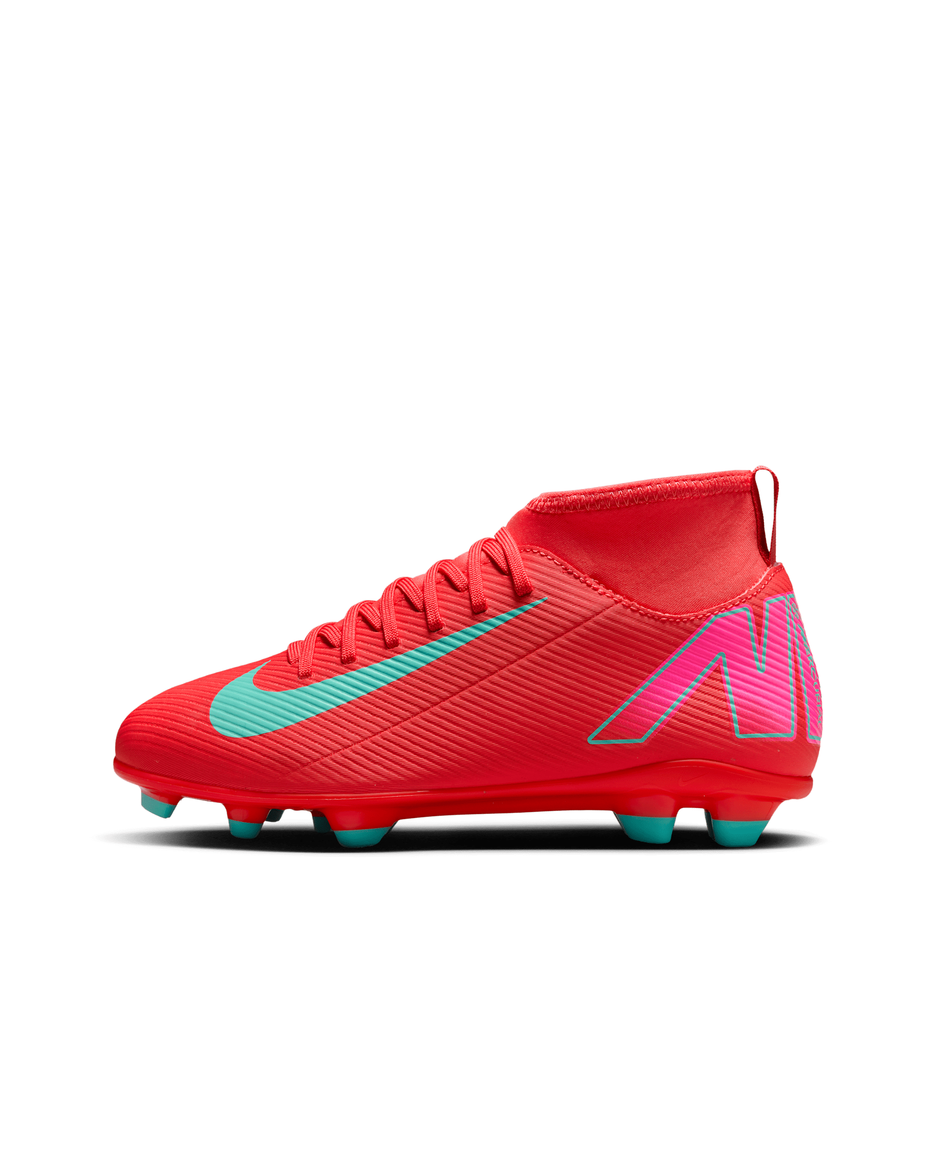 Nike Jr. Mercurial Superfly 10 Club Younger/Older Kids' Multi-Ground High-Top Football Boot - Ember Glow/Aurora Green