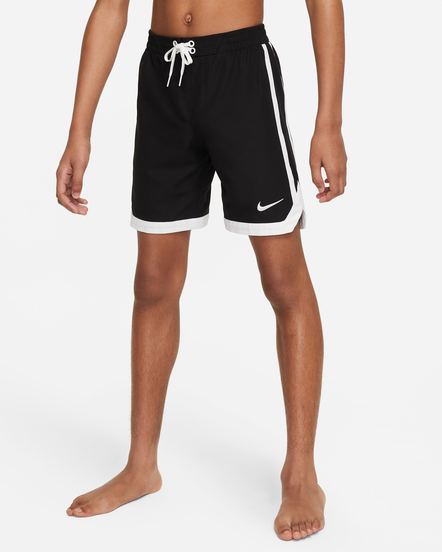 Shorts de natación de vóleibol de 18 cm para niño Nike - Negro/Blanco/Blanco