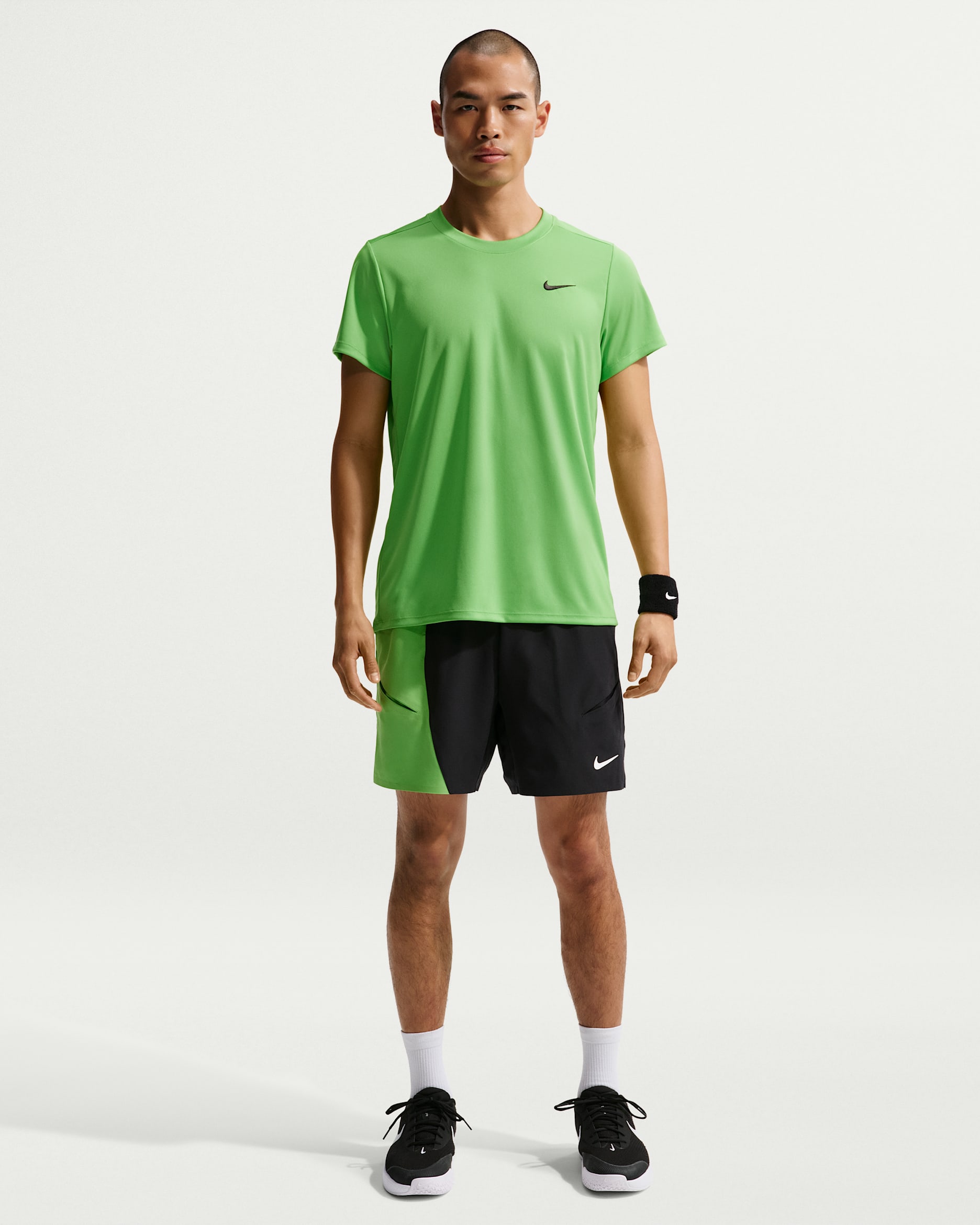 ナイキコート スラム メンズ Dri-FIT ショートパンツ - ブラック/ミーングリーン/ホワイト