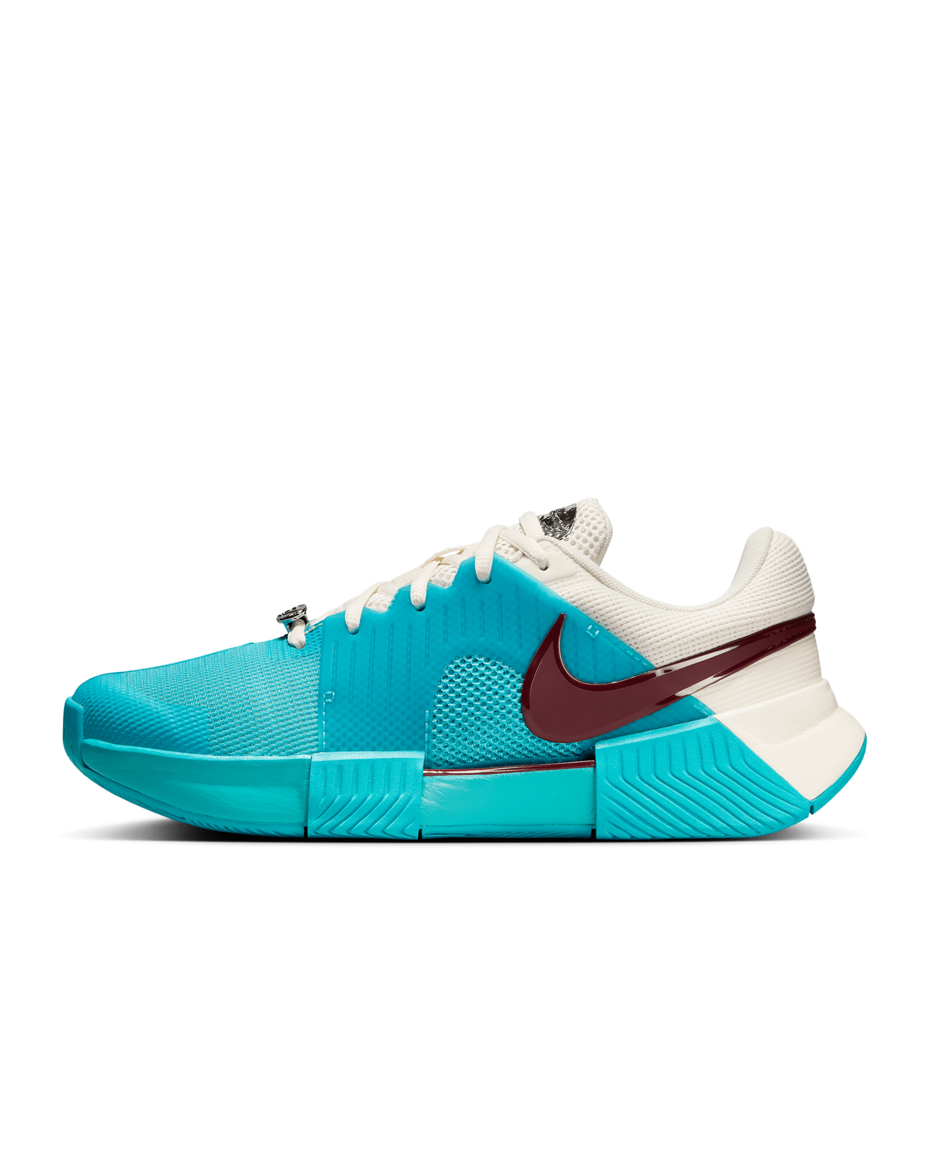 Tenis de tenis para cancha dura para mujer Nike GP Challenge 1 Premium - Cactus empolvado/Marfil pálido/Plata metalizado/Rojo team oscuro