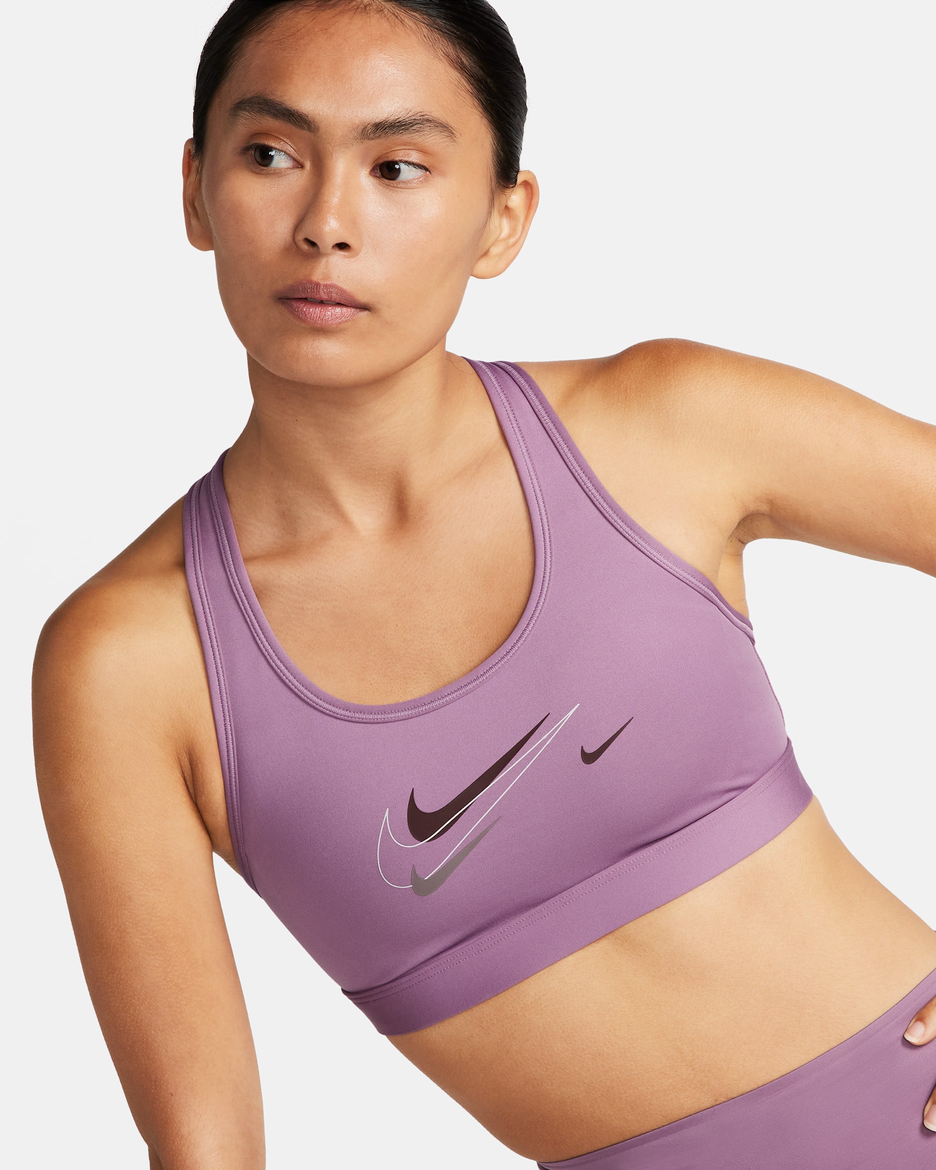 Nike Swoosh Women's Medium-Support Padded Sports Bra - Violet Dust/Platinum Violet