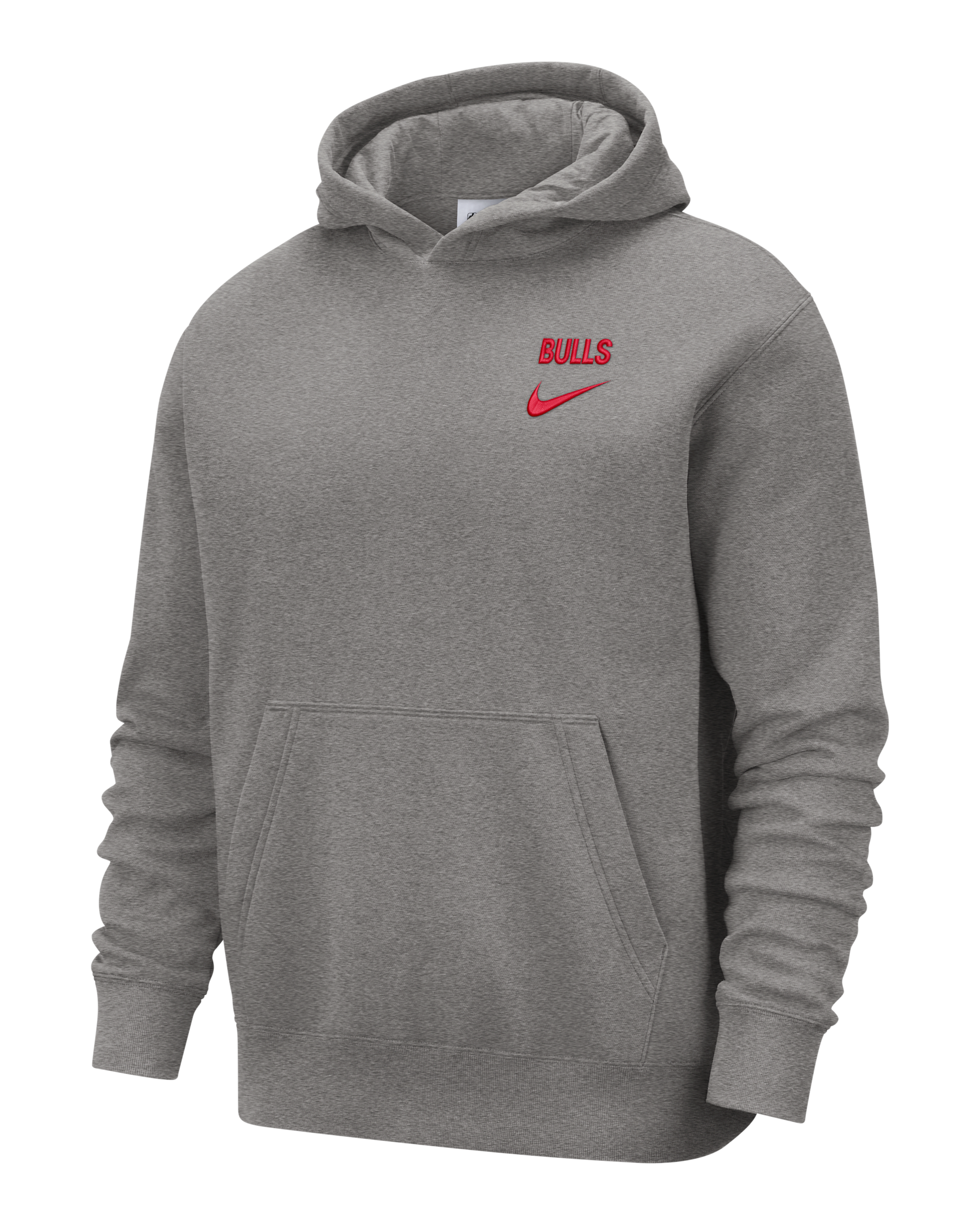 Chicago Bulls Club Courtside Men's Nike NBA Pullover Hoodie - Dark Grey Heather/University Red
