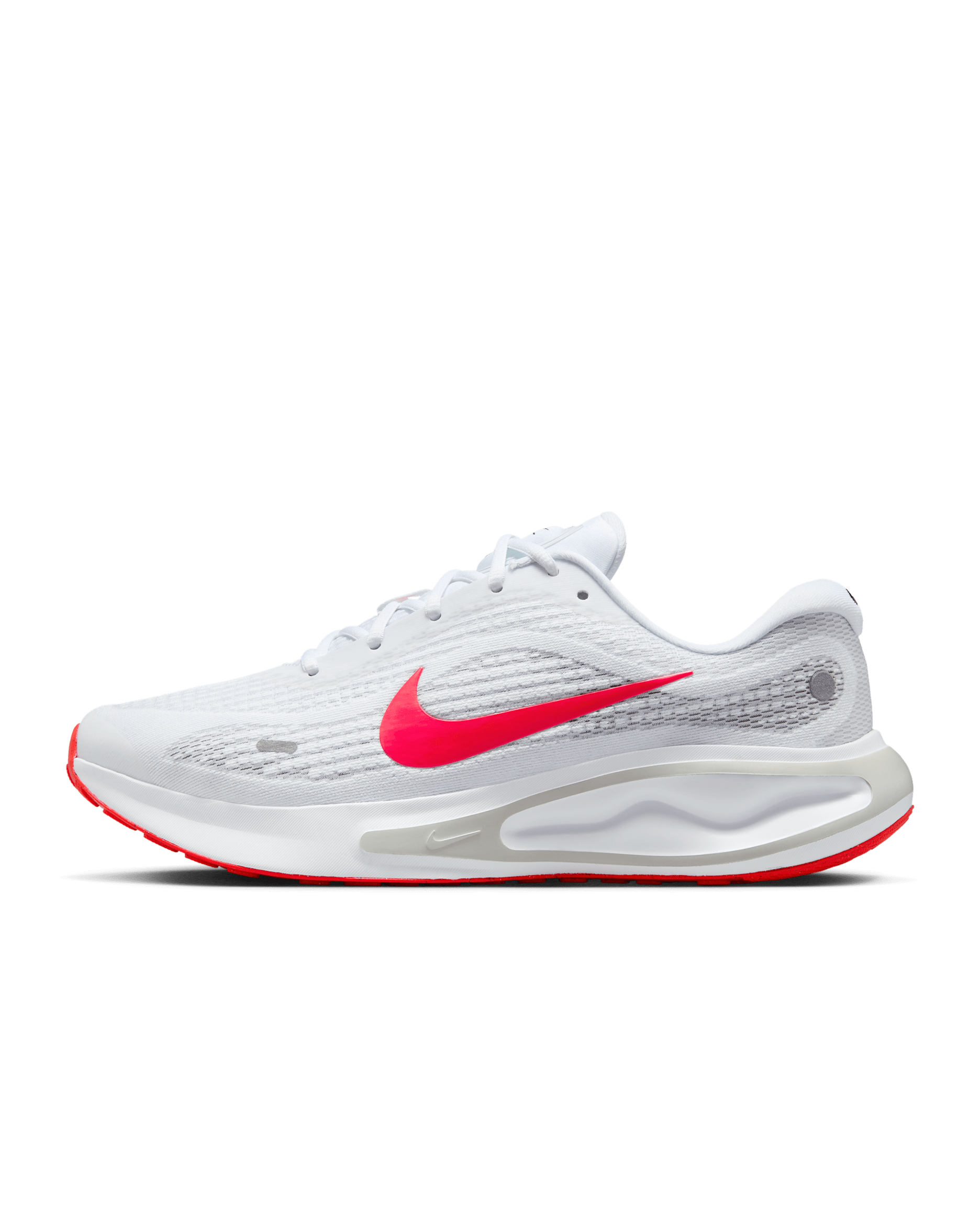 Nike Journey Run Men's Road Running Shoes - White/Wolf Grey/Pure Platinum/Bright Crimson