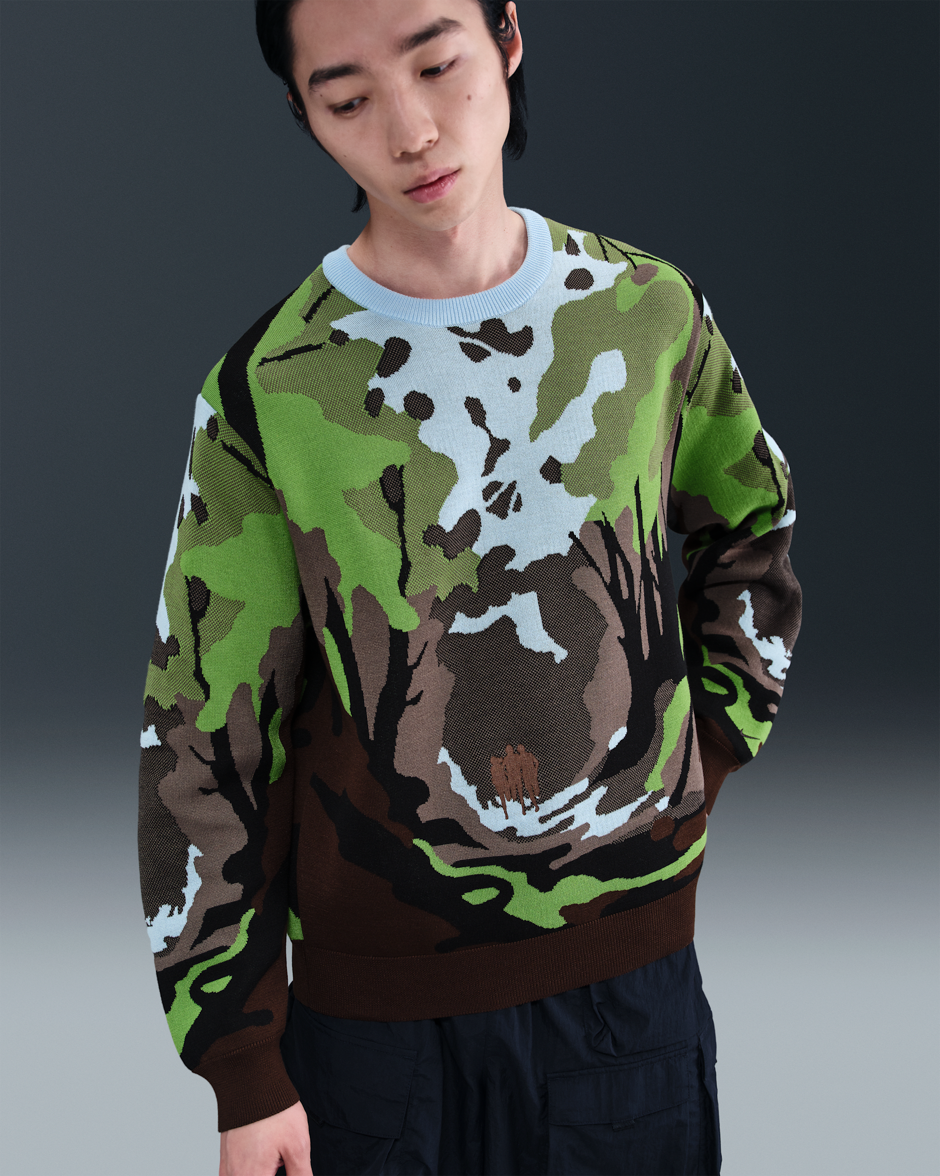 Nike Life 남성 와일더니스 스웨터 - 셀러스틴 블루/클로로필