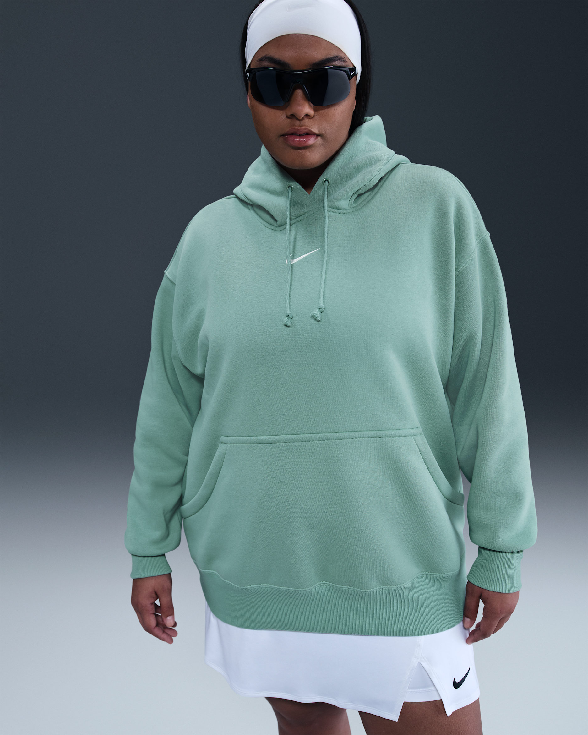 Nike Sportswear Phoenix Fleece Women's Oversized Pullover Hoodie (Plus Size) - Cannon/Sail