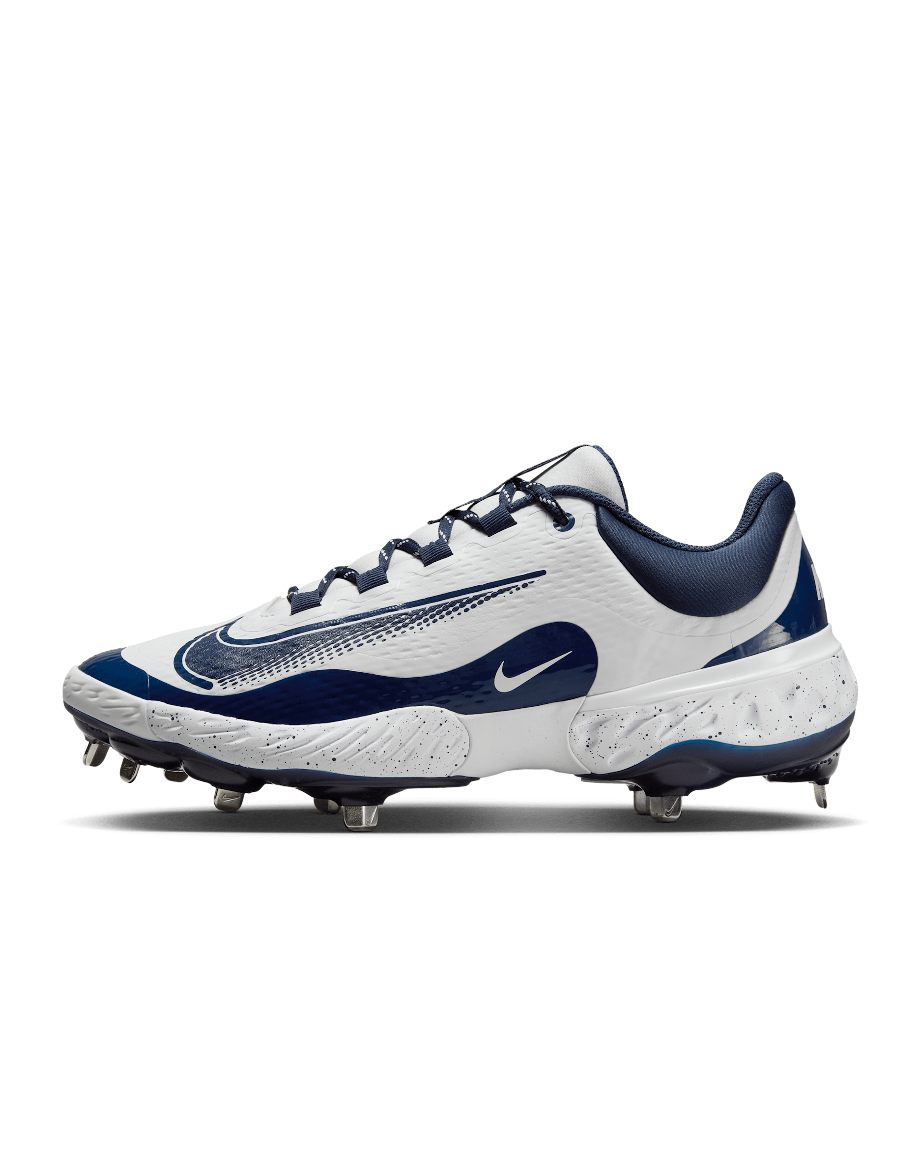 Nike Alpha Huarache Elite 4 Low Men's Baseball Cleats - White/Midnight Navy