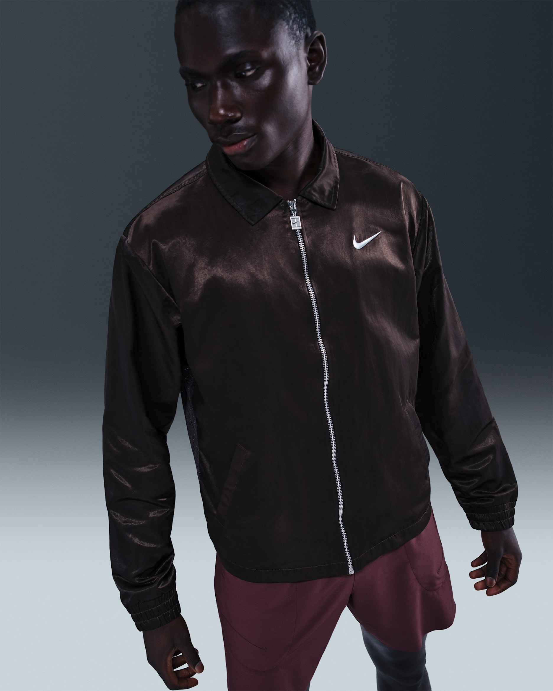 NikeCourt Slam Men's Jacket - Velvet Brown/White