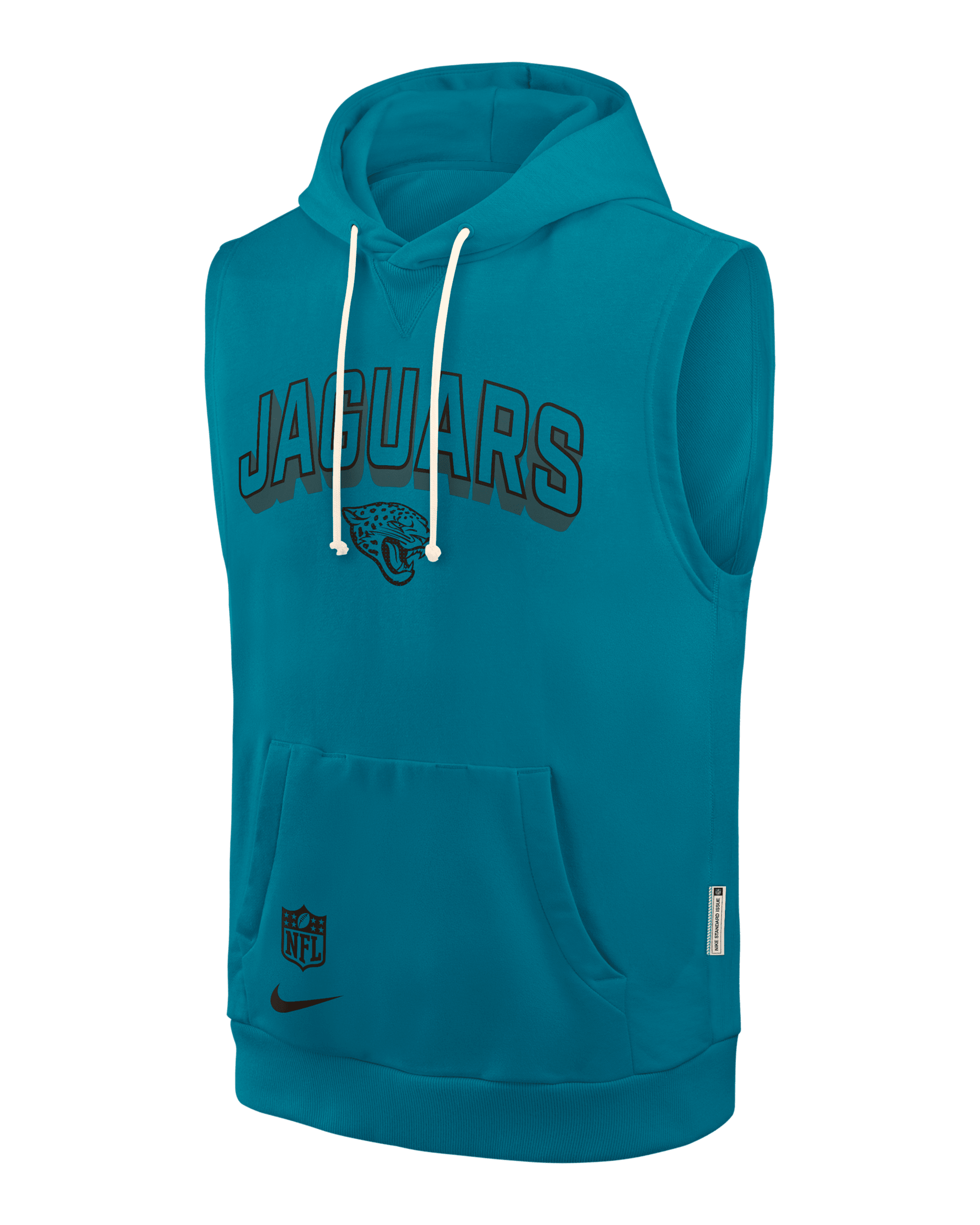 Sudadera con gorro sin cierre sin mangas Nike Dri-FIT de la NFL para hombre Jacksonville Jaguars Sideline - Azul