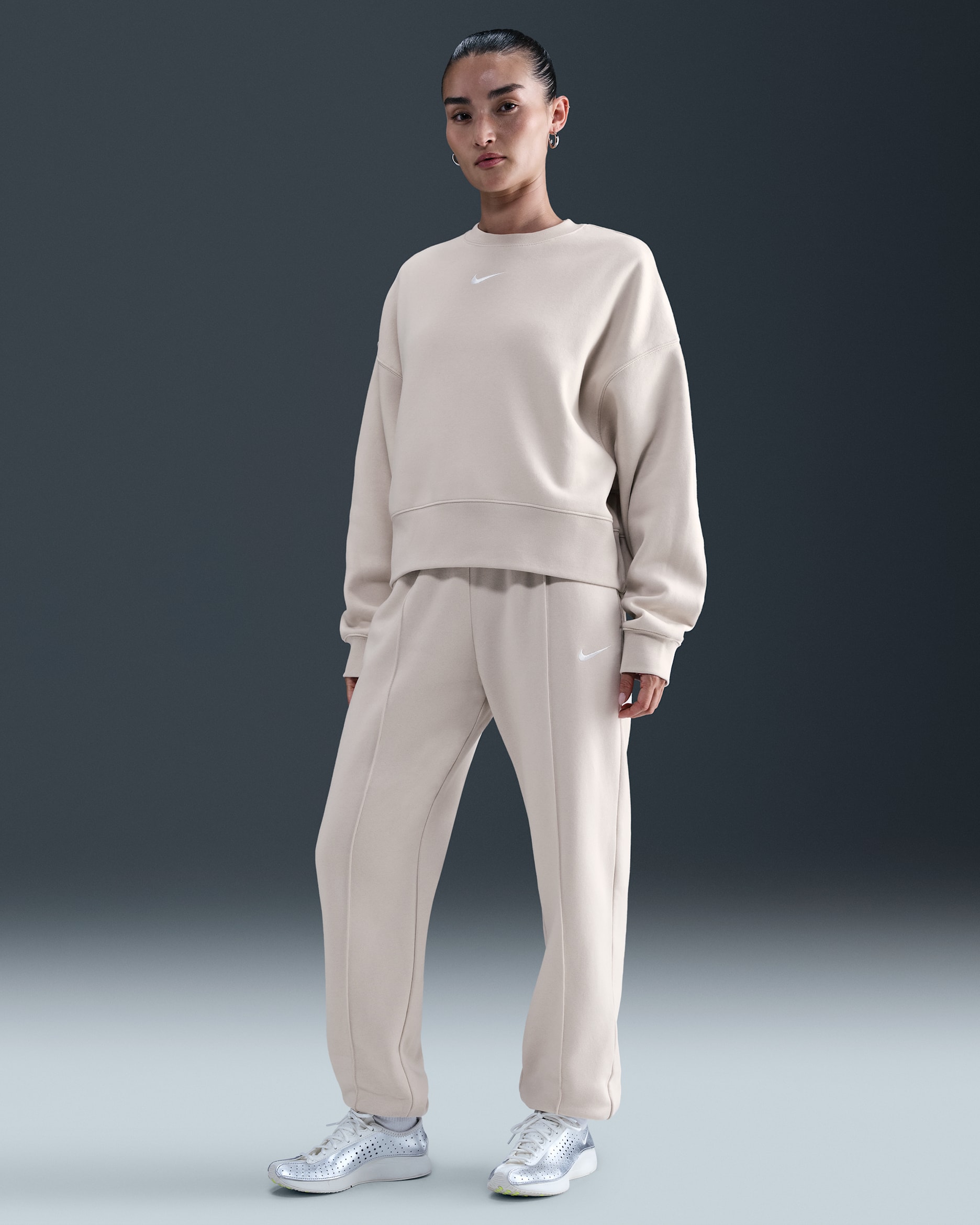 ナイキ スポーツウェア エッセンシャル ウィメンズ フリース パンツ - ライトオールウッドブラウン/ホワイト