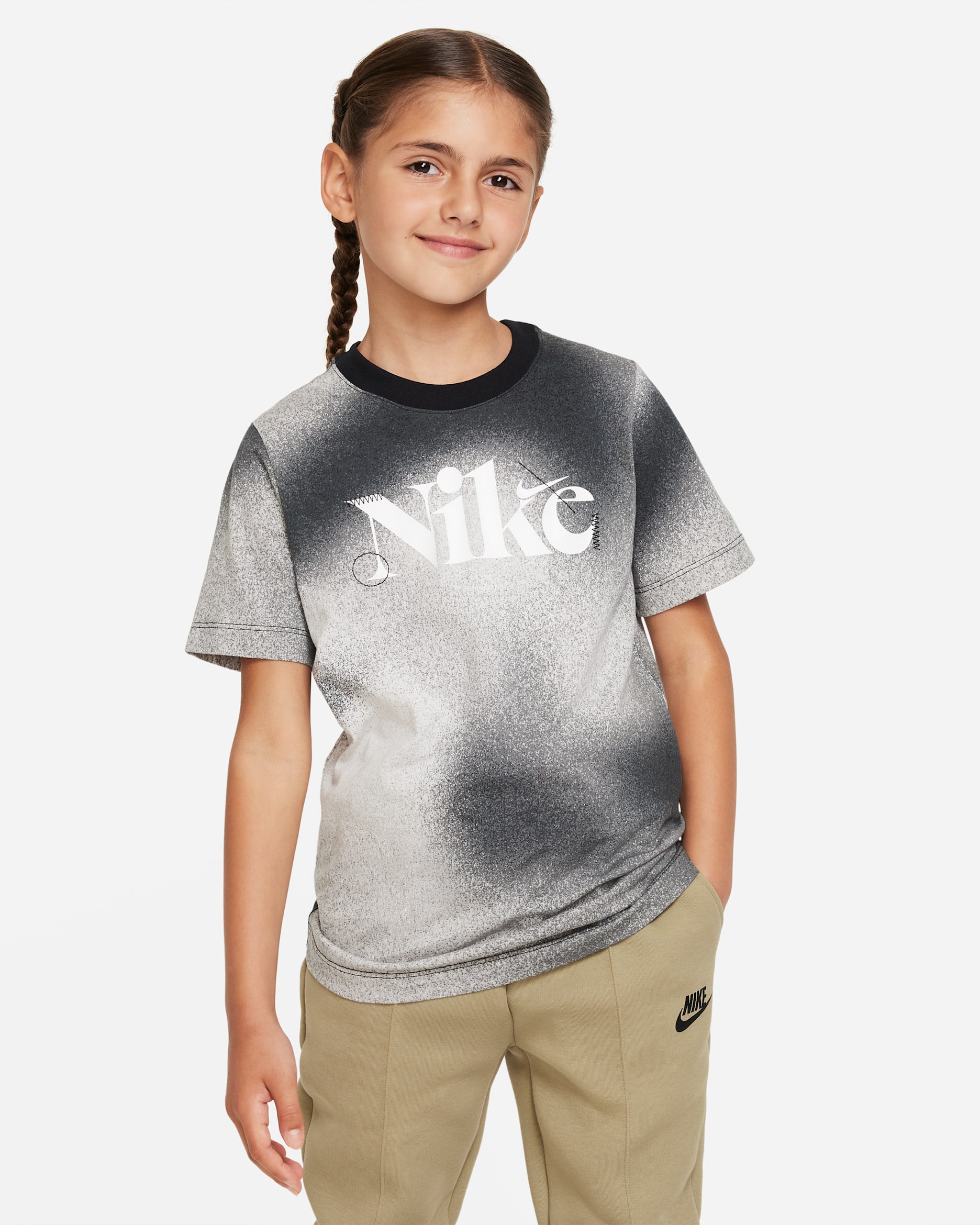 Nike Sportswear Culture of Basketball Older Kids' T-Shirt - Light Smoke Grey