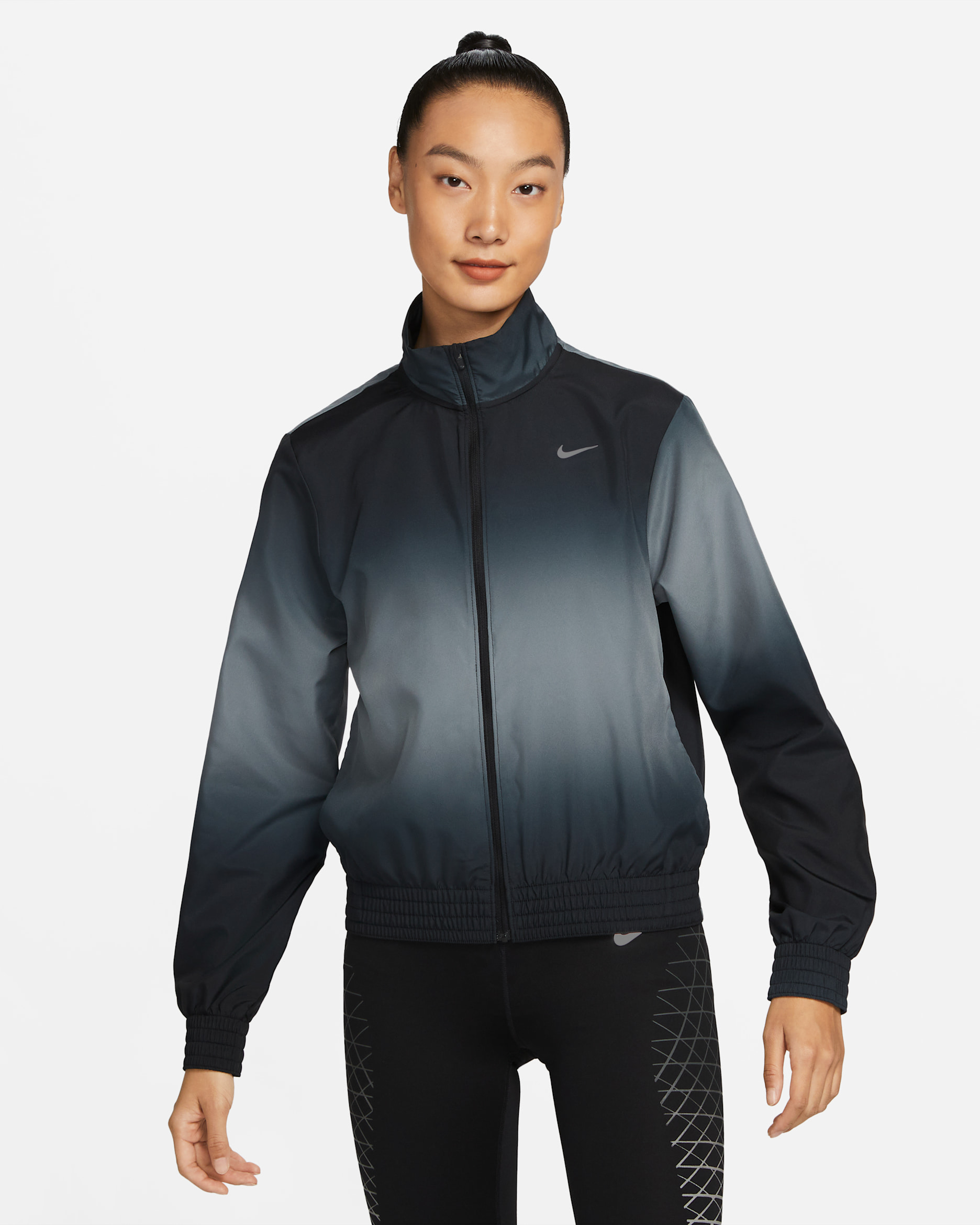 Nike Dri-FIT Swoosh Run Women's Printed Running Jacket - Black