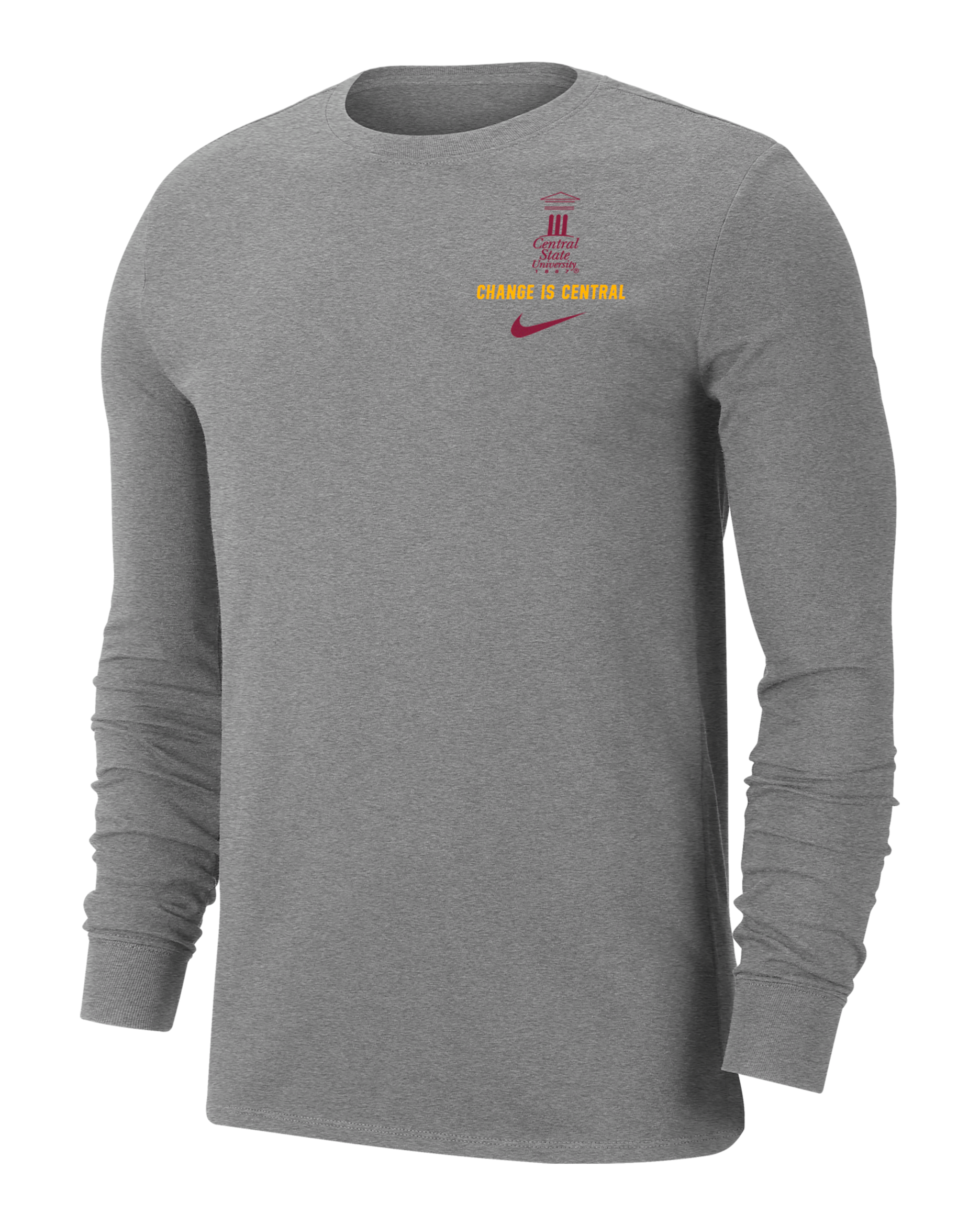 Nike College Dri-FIT (Central State) Men's Long-Sleeve T-Shirt - Dark Grey Heather