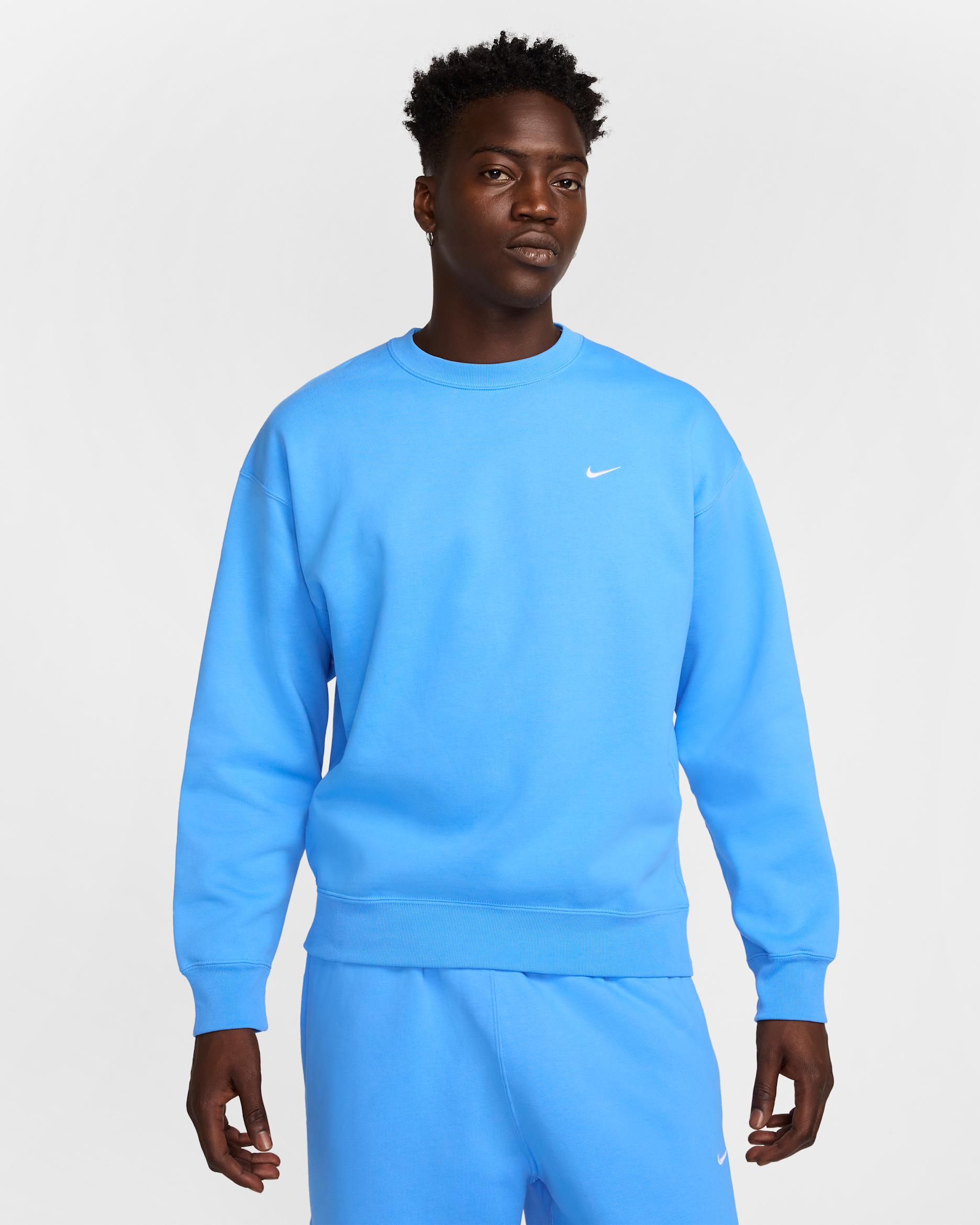 Nike Solo Swoosh Men's Fleece Crew - University Blue/White
