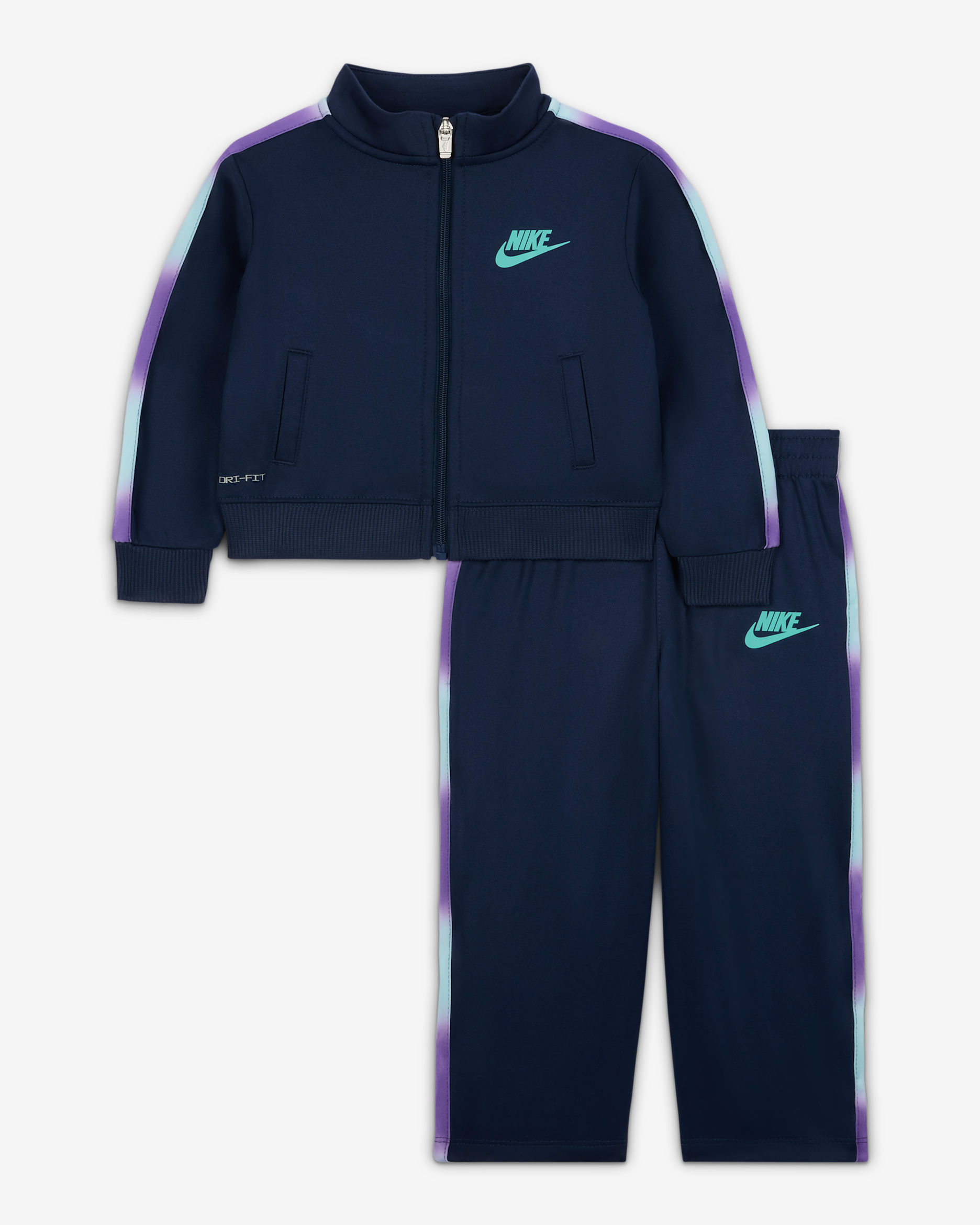 Conjunto de chamarra y pantalones para bebé (12-24M) Nike Dri-FIT Solarized - Azul marino medianoche