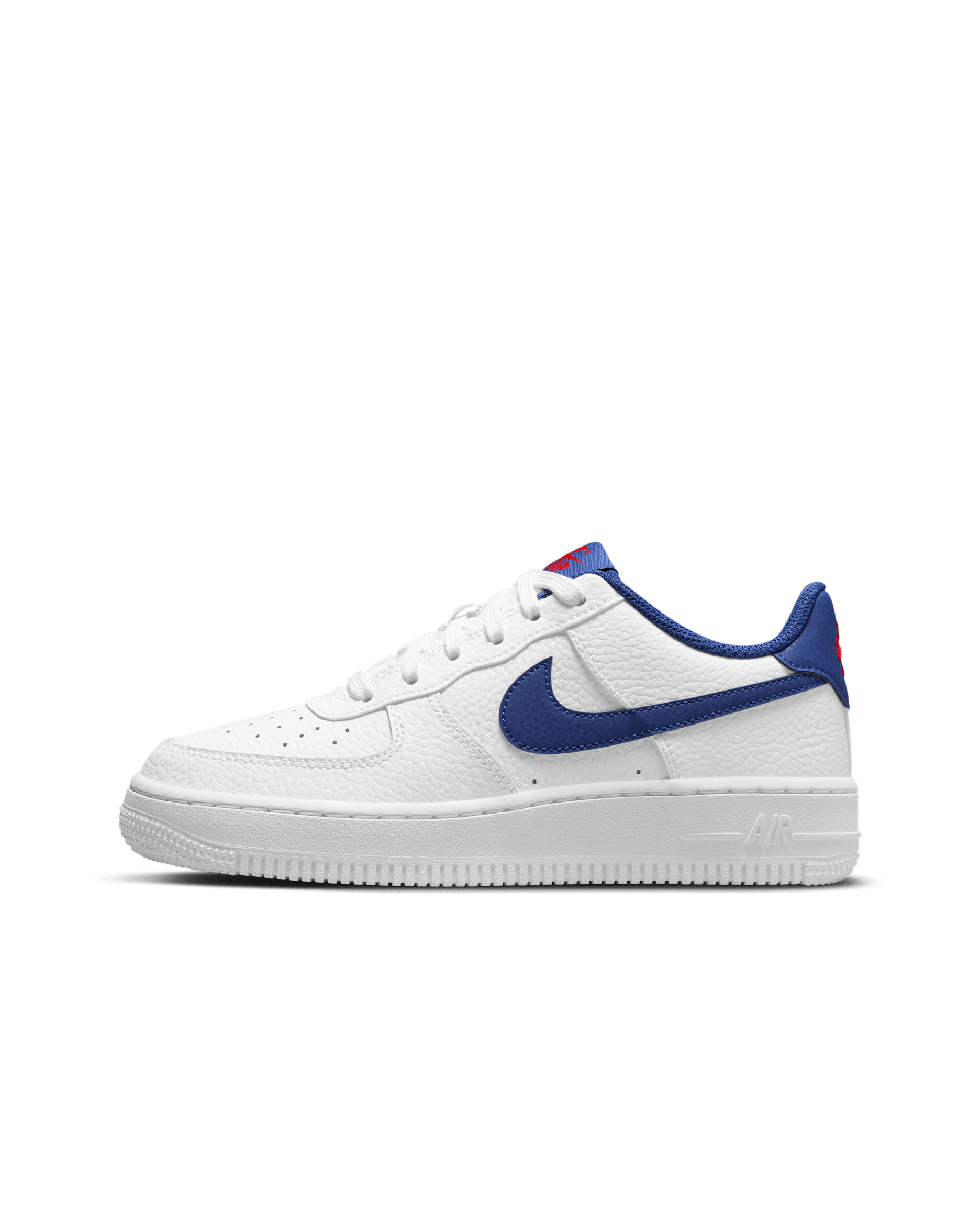 Nike Air Force 1 Older Kids' Shoes - White/University Red/Deep Royal Blue