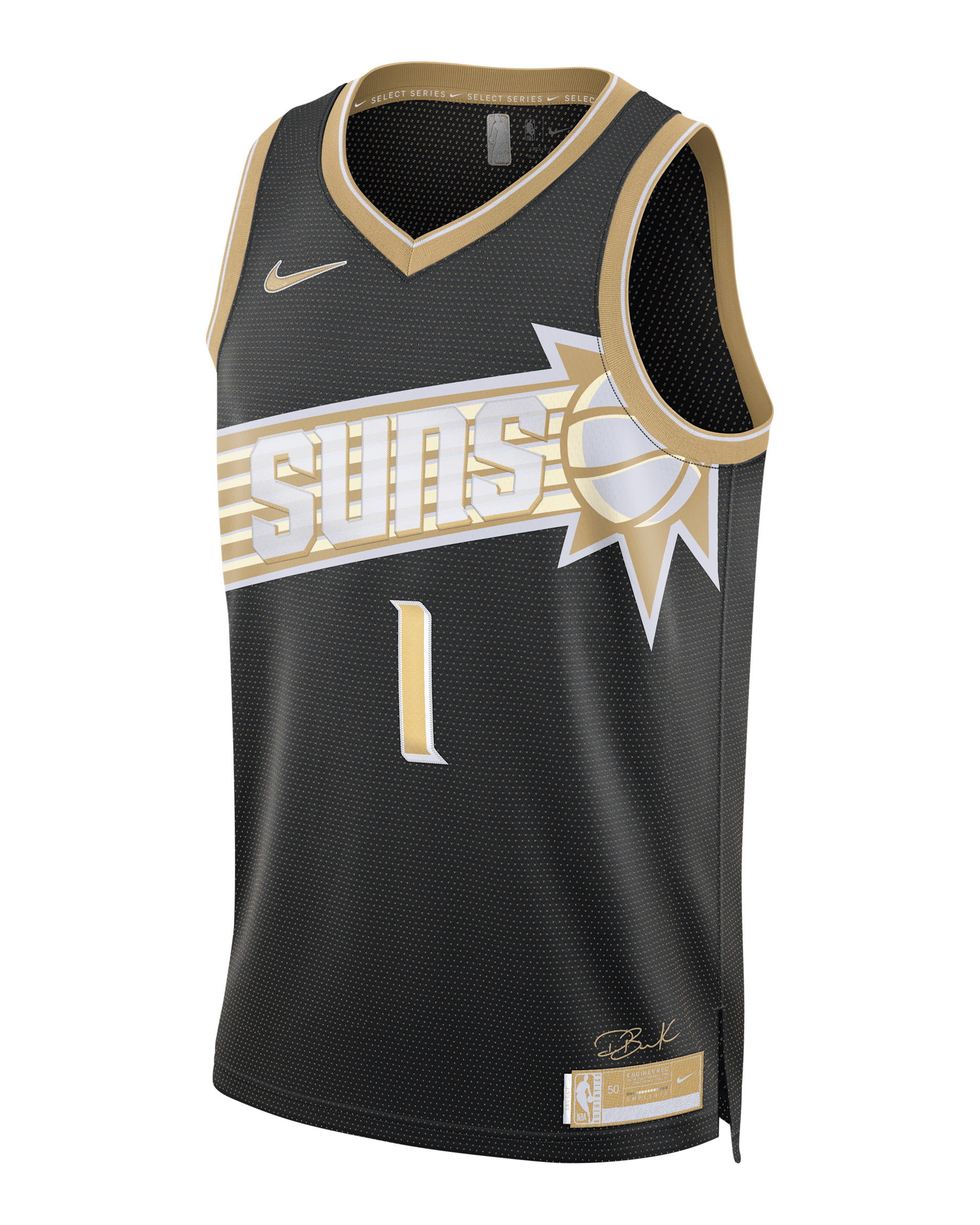 Devin Booker Phoenix Suns 2024 Select Series Men's Nike Dri-FIT NBA Swingman Jersey - Black/Club Gold