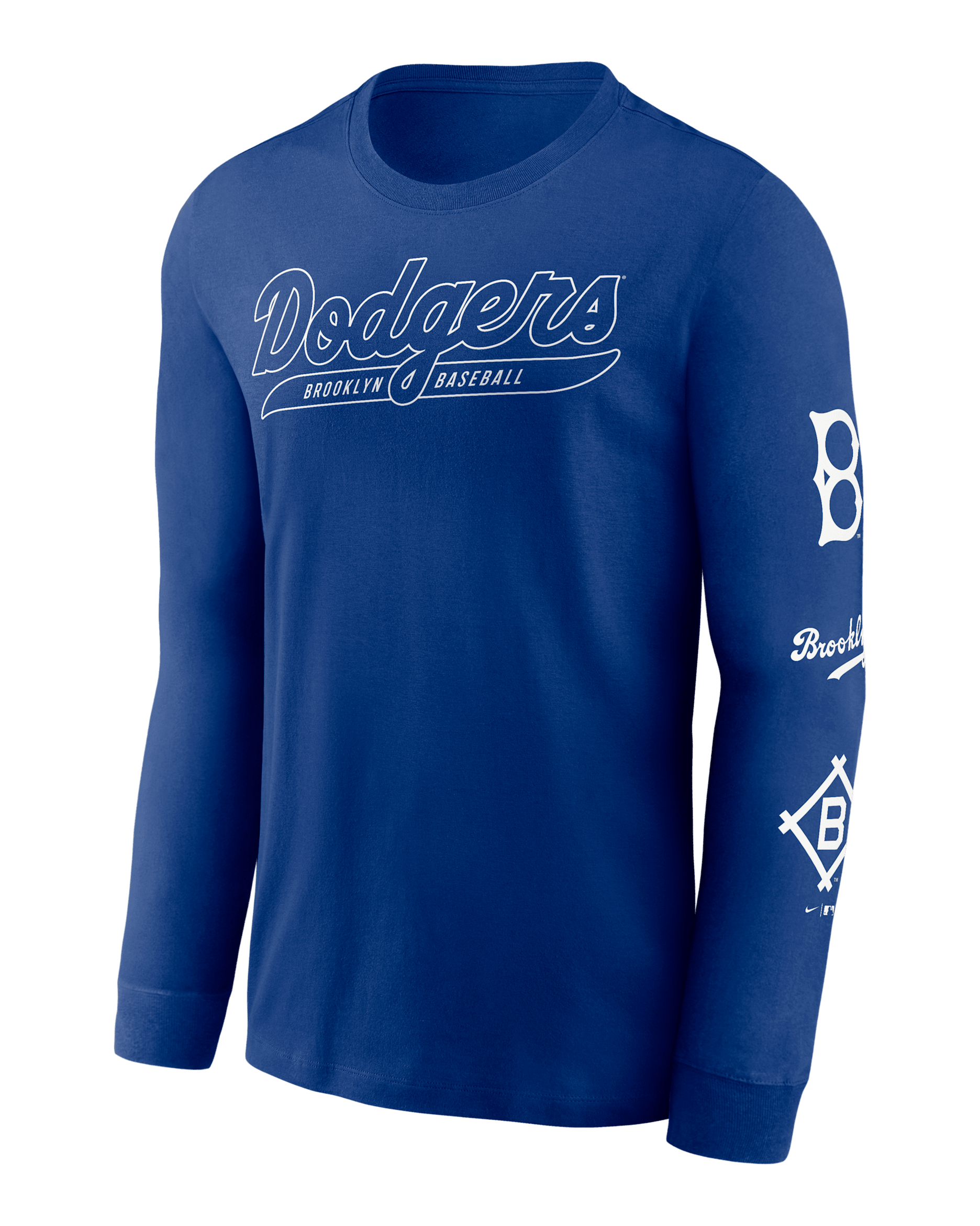 Brooklyn Dodgers Cooperstown Knockout Men's Nike MLB Long-Sleeve T-Shirt - Royal