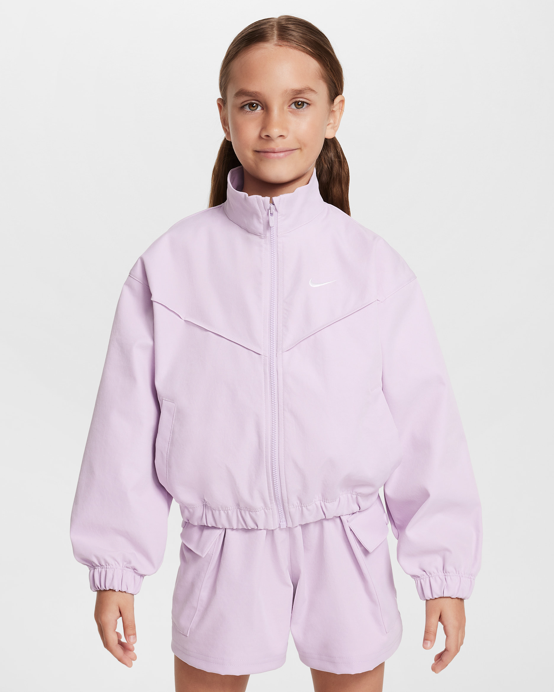 Nike Sportswear 女童寬版輕量外套 - Doll/白色