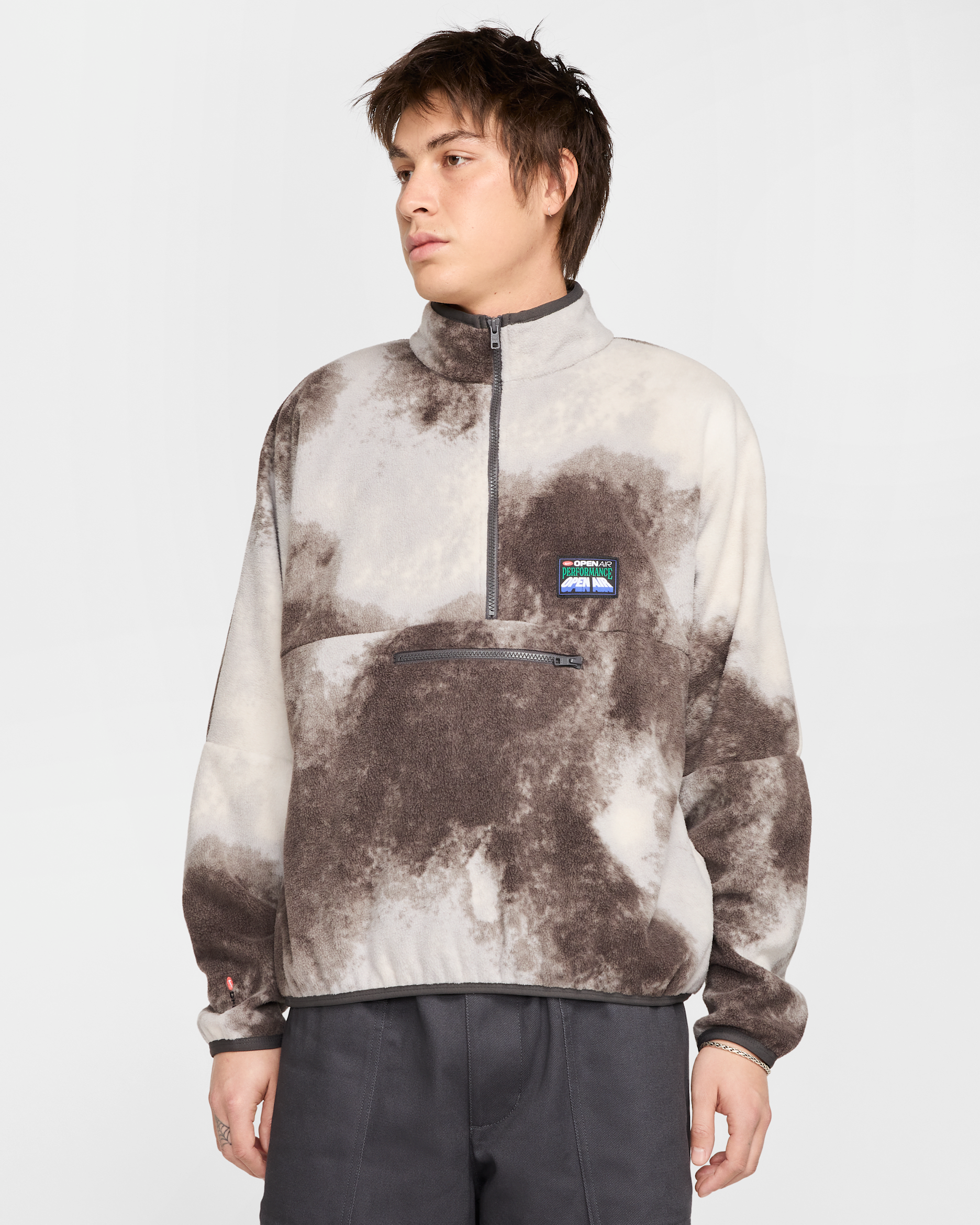 Nike Club Men's 1/2-Zip Pullover Long-Sleeve Top - Medium Ash/Phantom