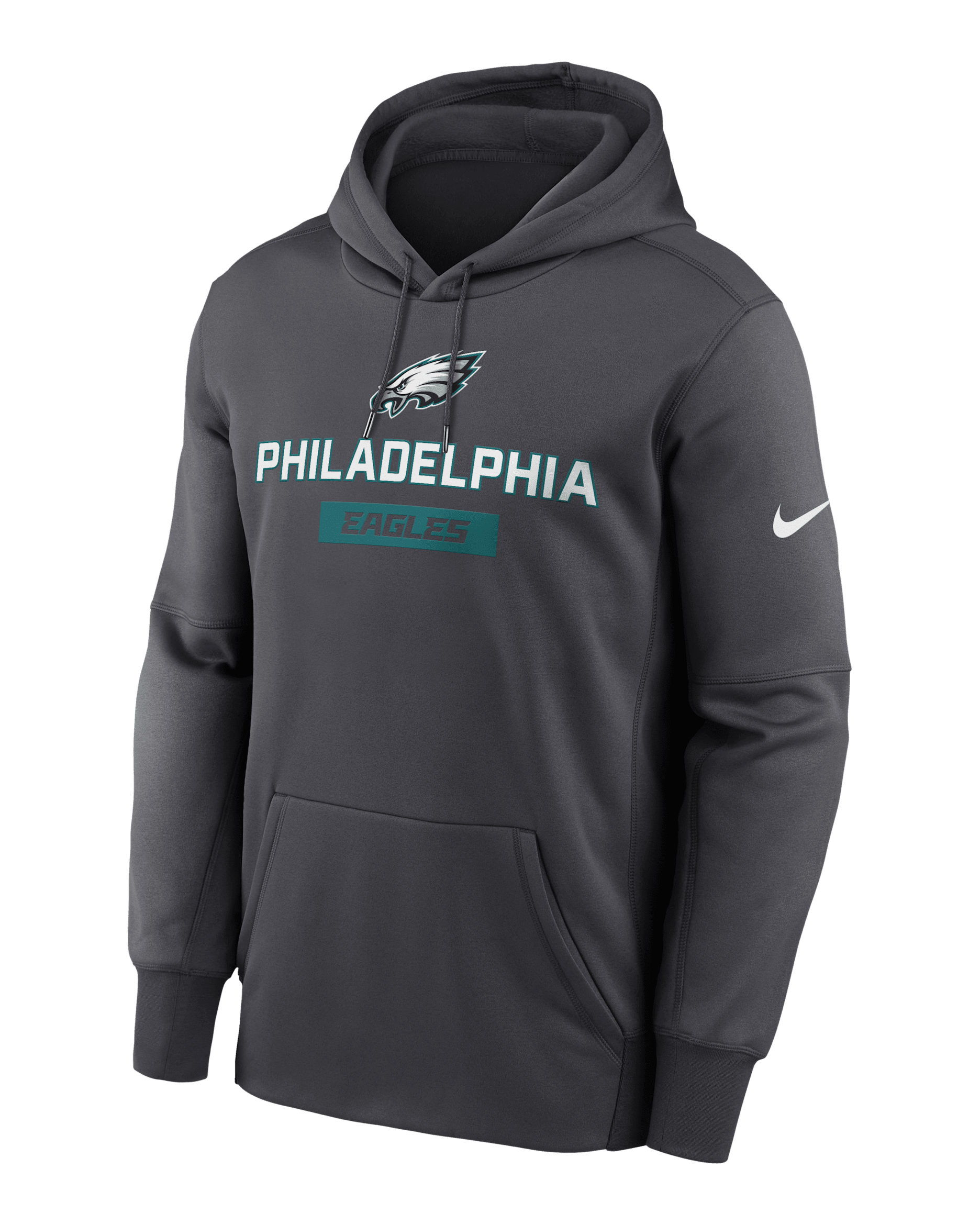 Philadelphia Eagles Toss Sweep Men’s Nike Therma NFL Pullover Hoodie - Anthracite