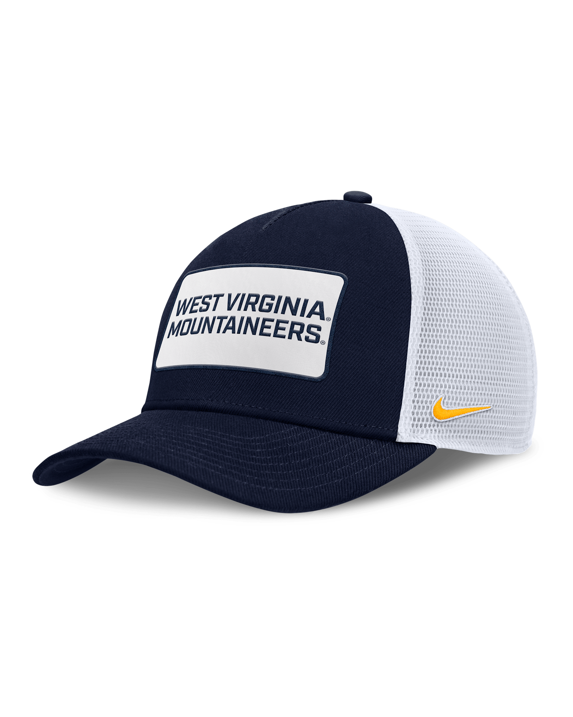 West Virginia On-Field Rise Men's Nike College Trucker Adjustable Hat - Navy