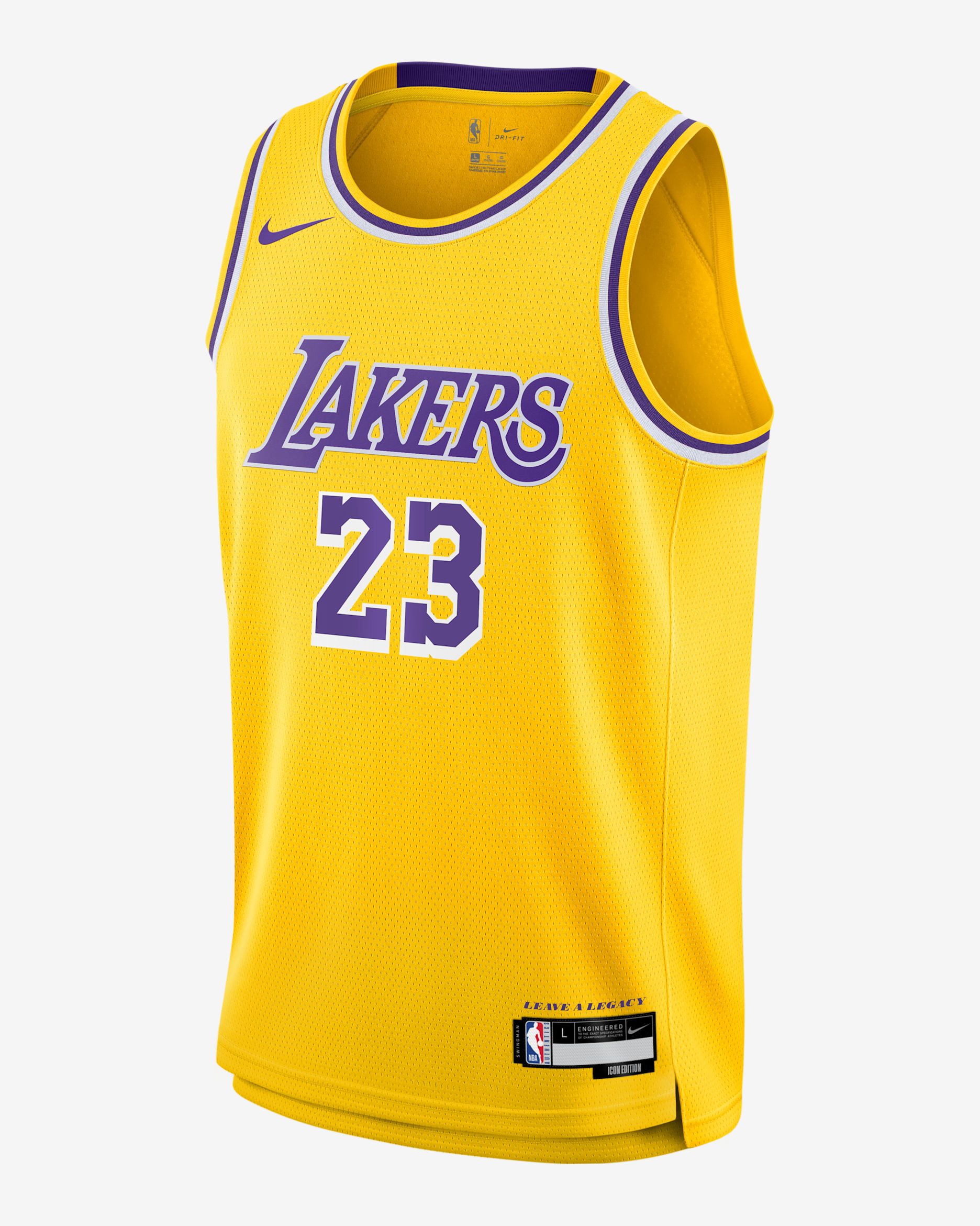 Jersey de alero polivalente Nike NBA para niños talla grande LeBron James Los Angeles Lakers 2023/24 Icon Edition - Amarillo