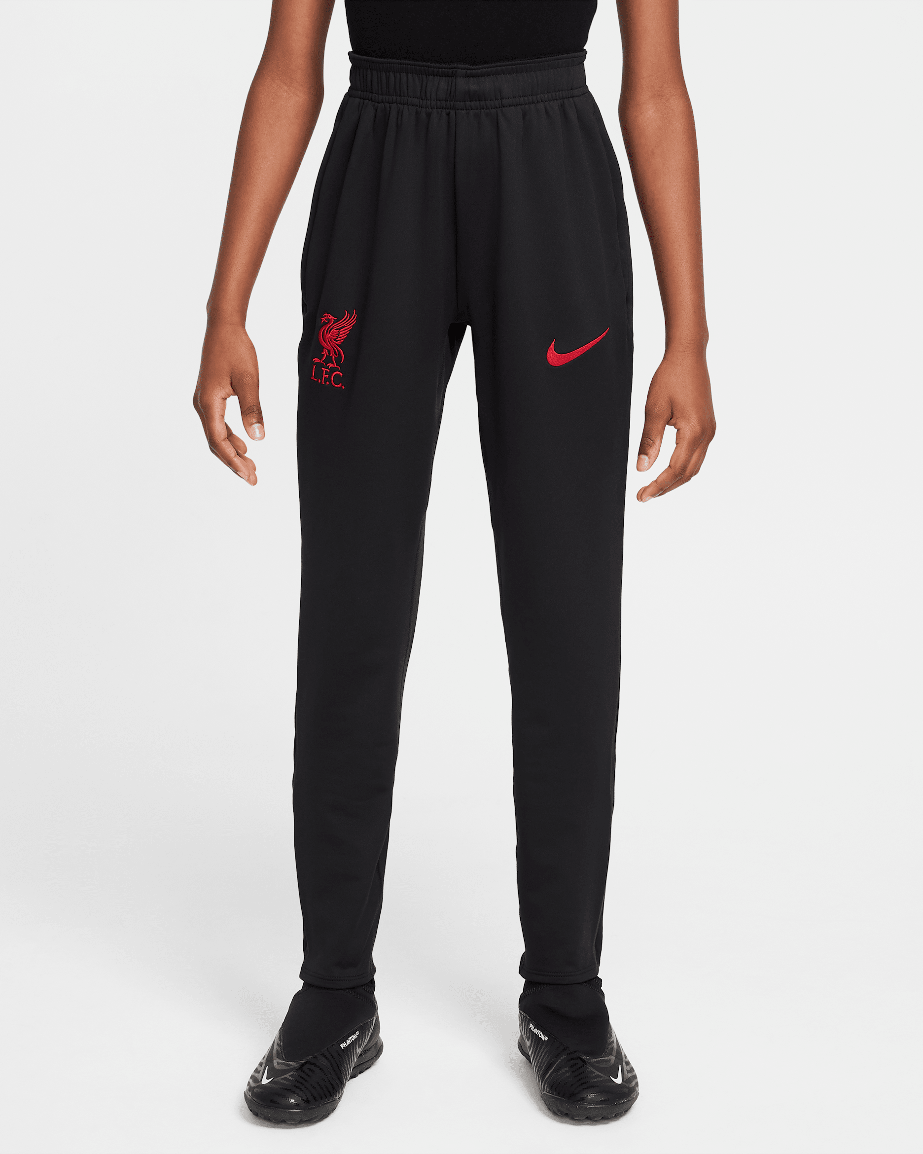 Liverpool F.C. Strike Special Edition Older Kids' Nike Dri-FIT Football Knit Pants - Black/Coconut Milk/Gym Red