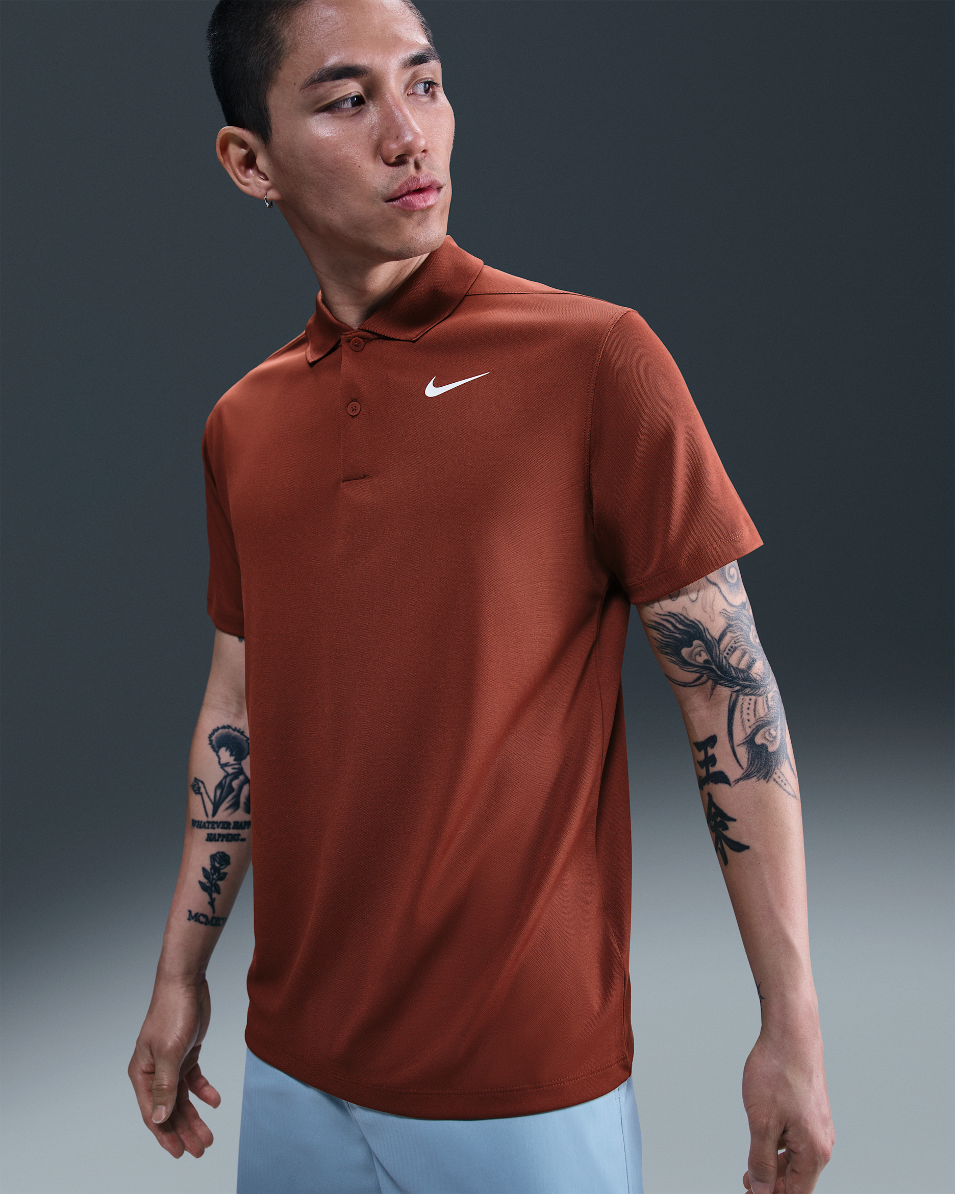 เสื้อโปโลกอล์ฟผู้ชาย Nike Dri-FIT Victory - Mars Stone/ขาว