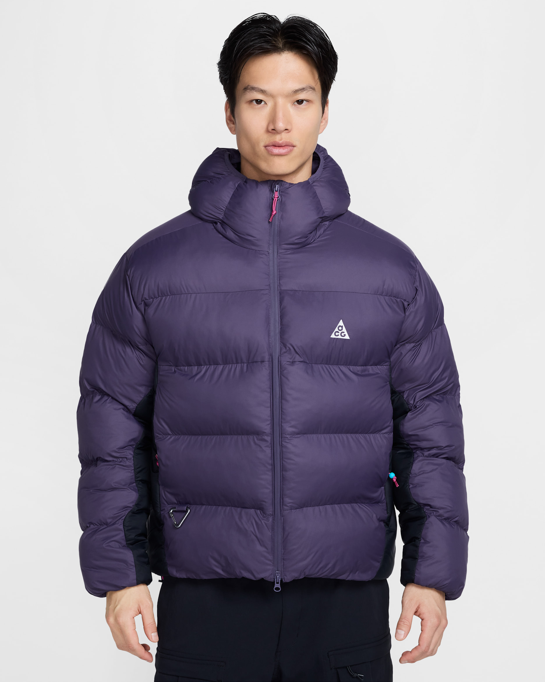 나이키 ACG '루나 레이크' 패딩 PrimaLoft® 남성 써마 핏 ADV 루즈 후드 재킷 - 다크 레이즌/블랙/레이저 푸크시아/서밋 화이트