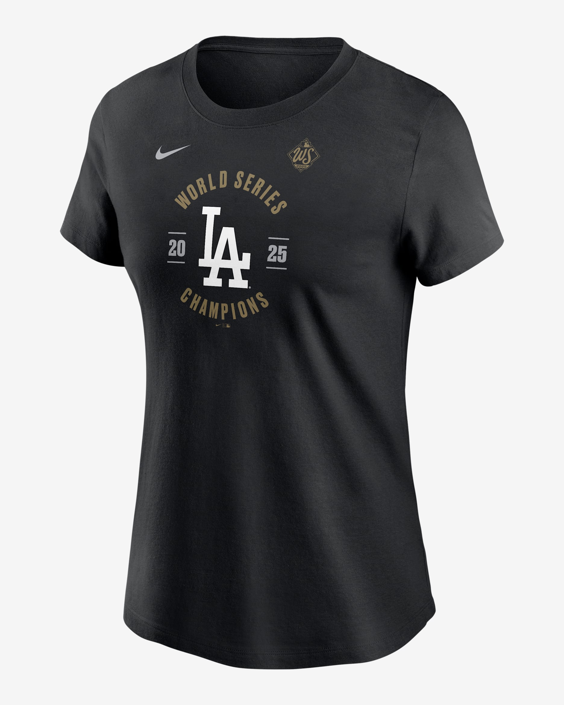 Los Angeles Dodgers 2025 World Series Champions Women's Nike MLB T-Shirt - Black