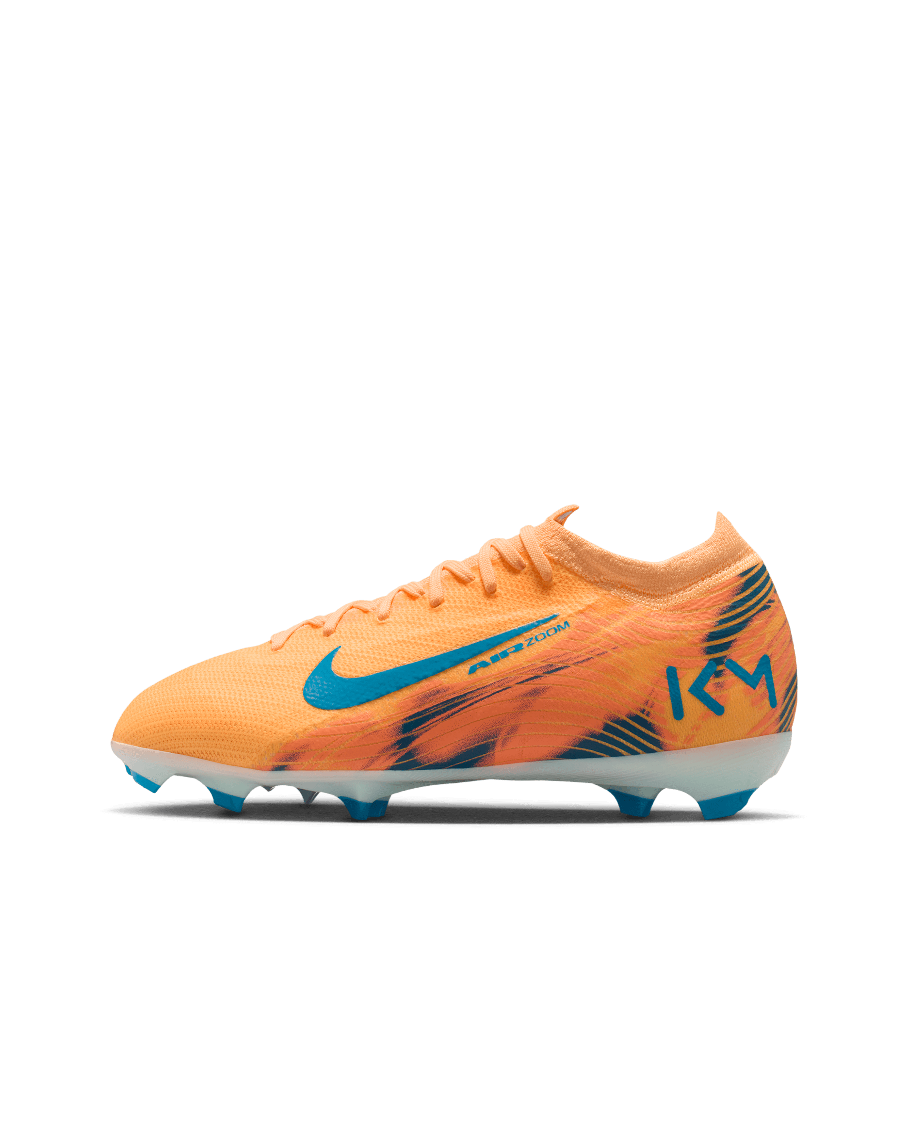 Nike Jr. Mercurial Vapor 16 Pro "Kylian Mbappé" Big Kids' Firm-Ground Low-Top Soccer Cleats - Melon Tint/Igloo/Neo Turquoise