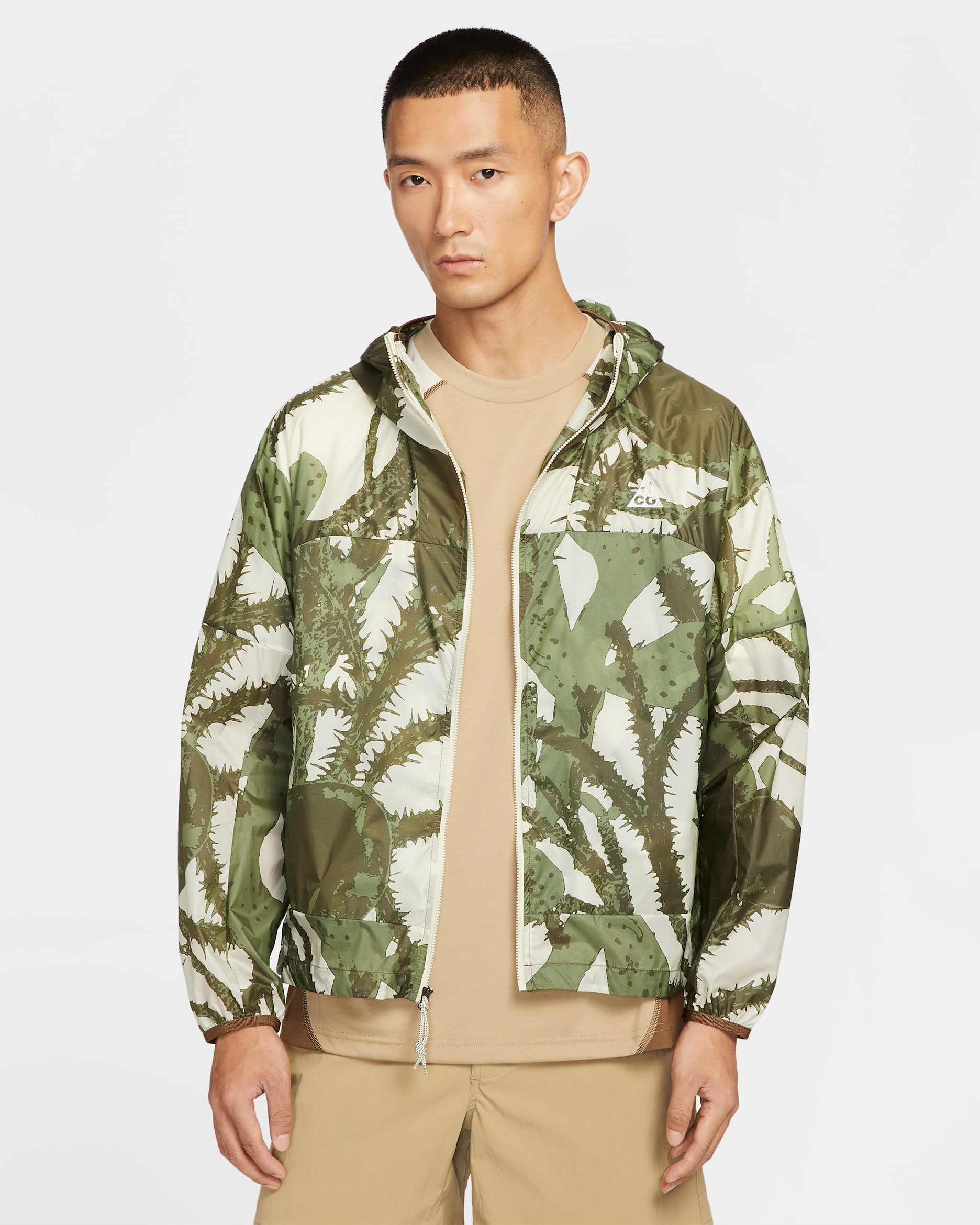 Nike ACG "Cinder Cone" Men's Windproof Jacket - Light Khaki/Mosswood Brown/Summit White
