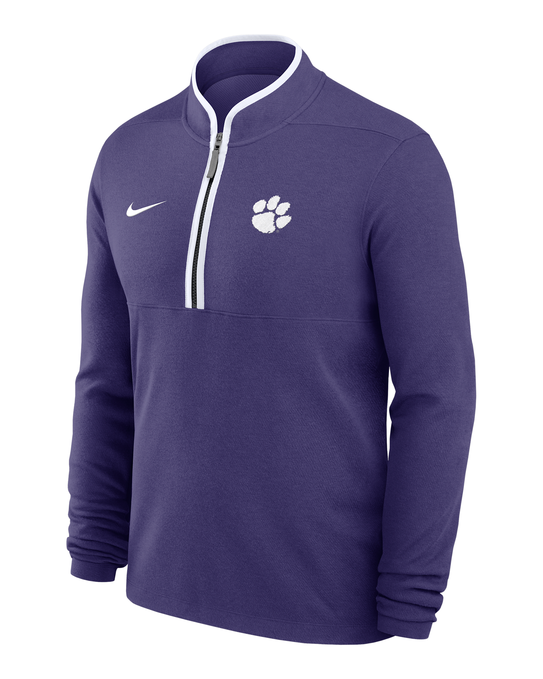 Playera de manga larga universitaria Nike Dri-FIT de medio cierre para hombre Clemson Victory - Antracita