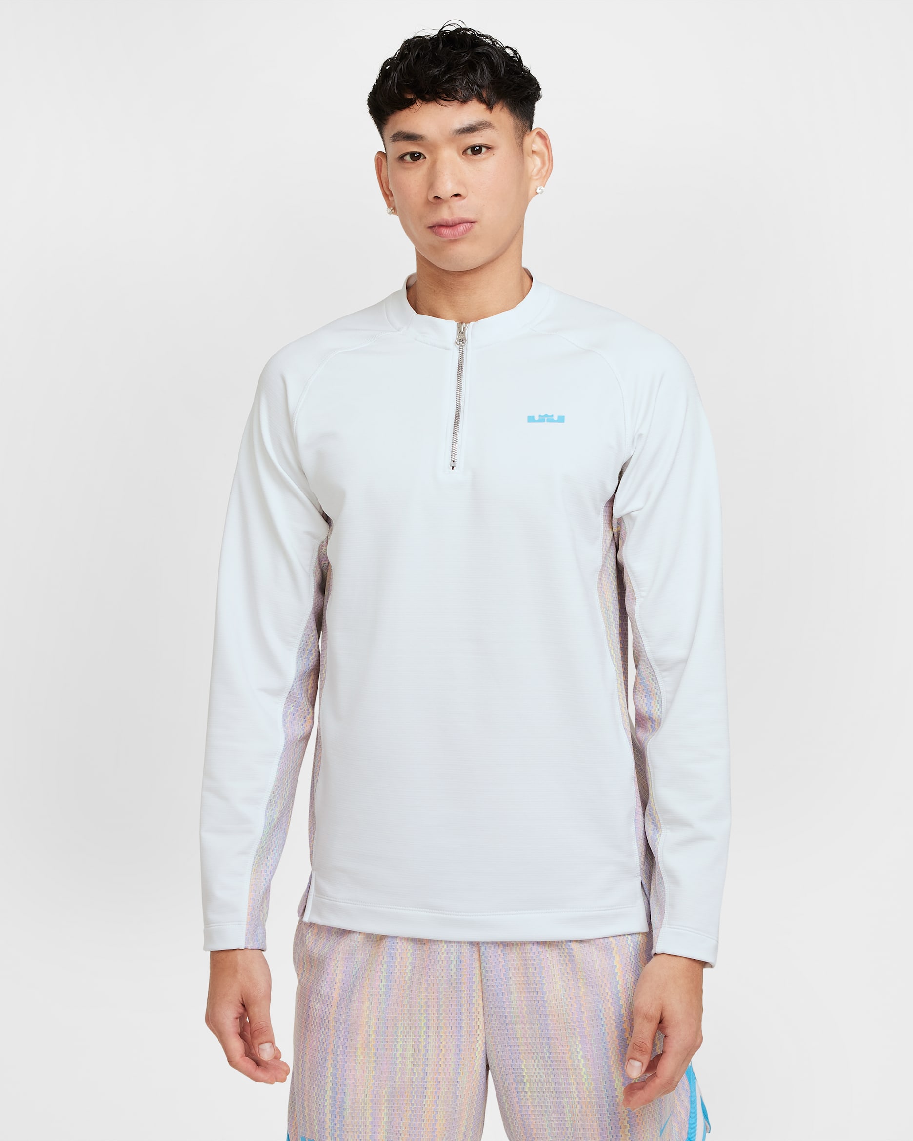 LeBron DNA Men's Dri-FIT 1/4-Zip Basketball Top - Summit White/Celestial Gold/Field Purple
