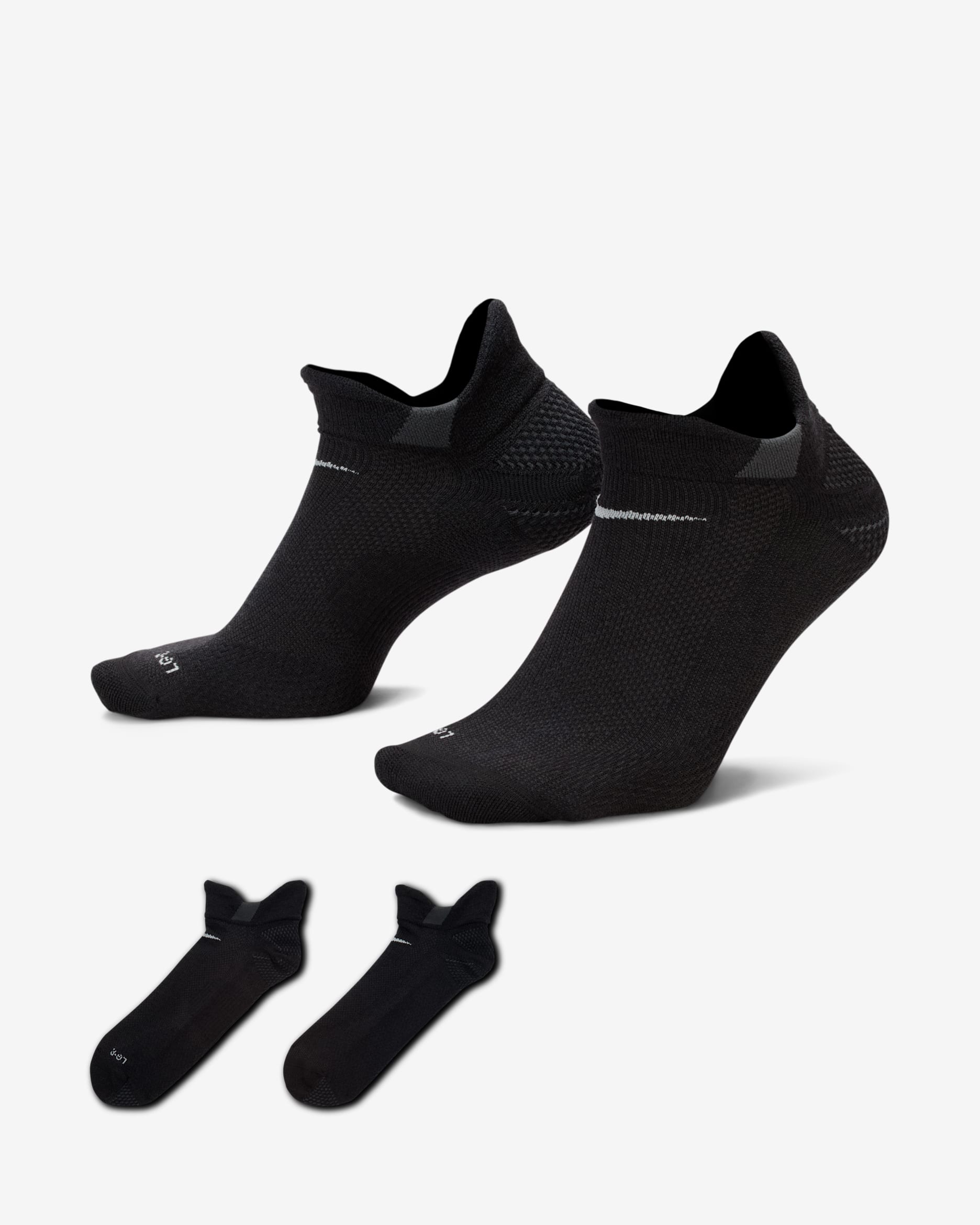 Nike Running No-Show Wool Socks (1 Pair) - Black/Dark Smoke Grey/Light Smoke Grey