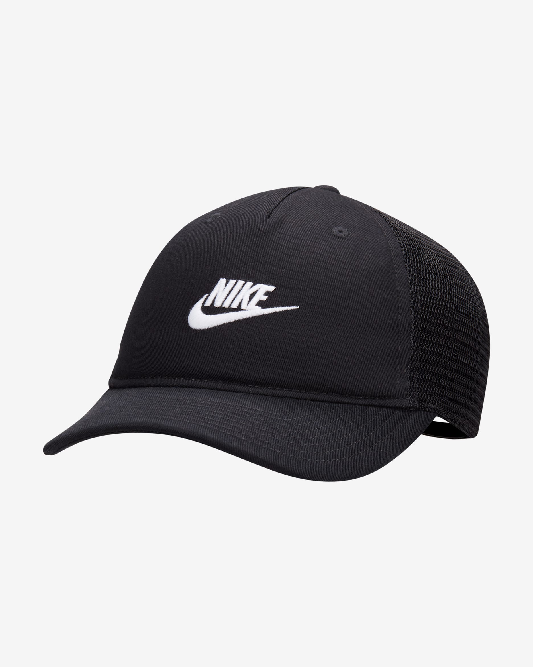 หมวกทรัคเกอร์มีโครง Nike Rise Cap - ดำ/ดำ/ขาว