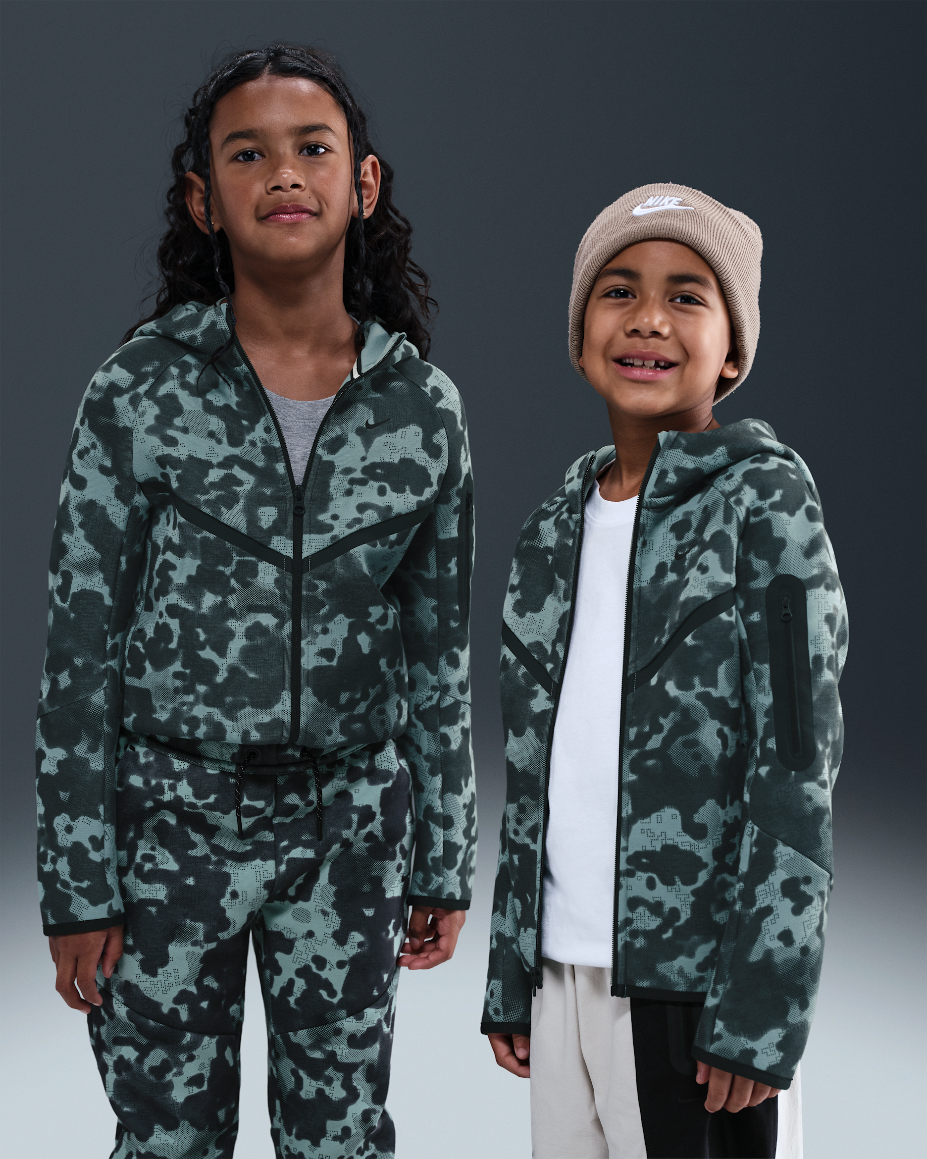 thumbnail image 2 of A2Z 4 Kids® Boys Camo Green Fleece Zip Up Tracksuit - Hooded Top & Jogger Pants Set 2 of 4