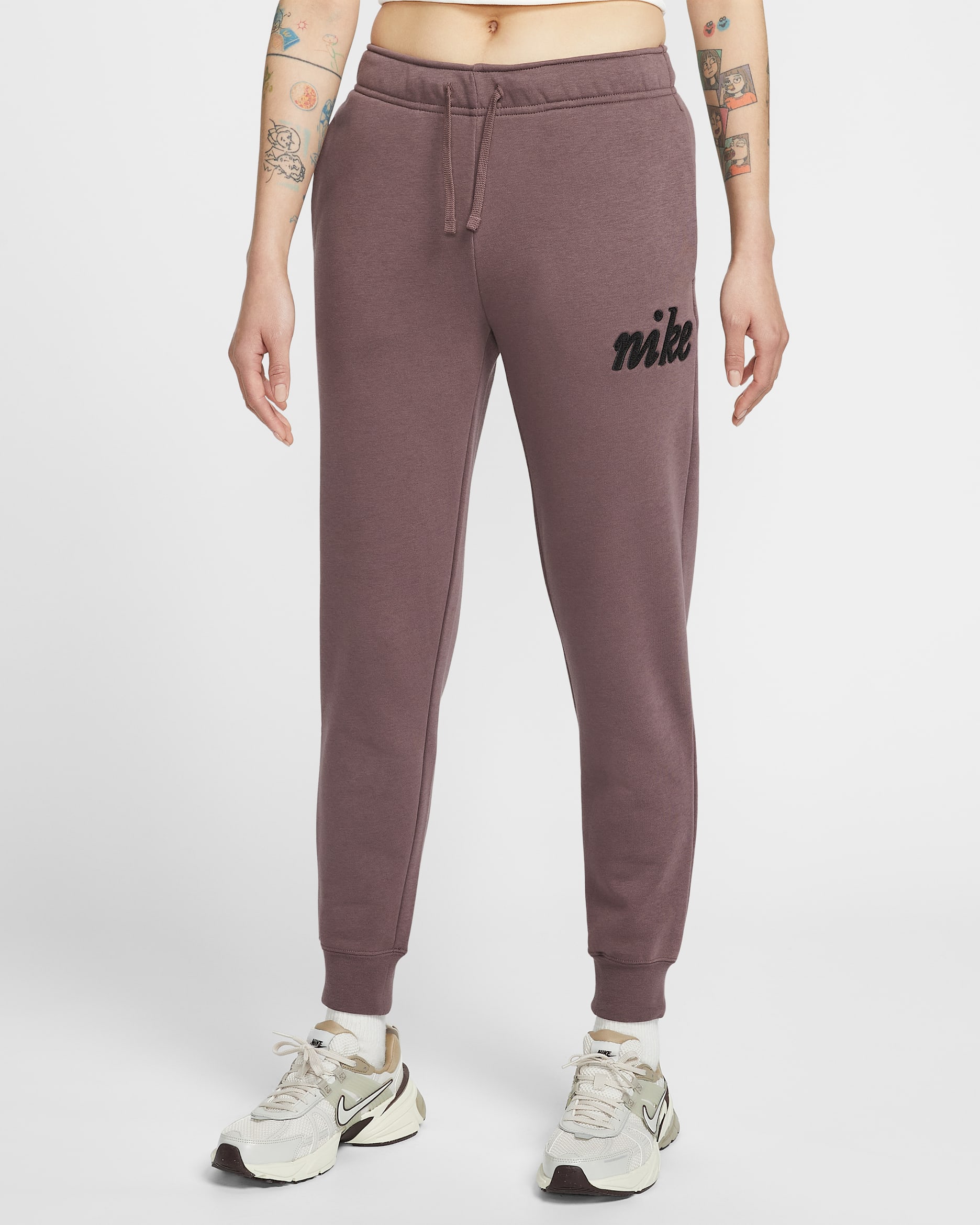 Nike Sportswear Club Fleece Women's Mid-Rise Tracksuit Bottoms - Tattoo/Off-Noir