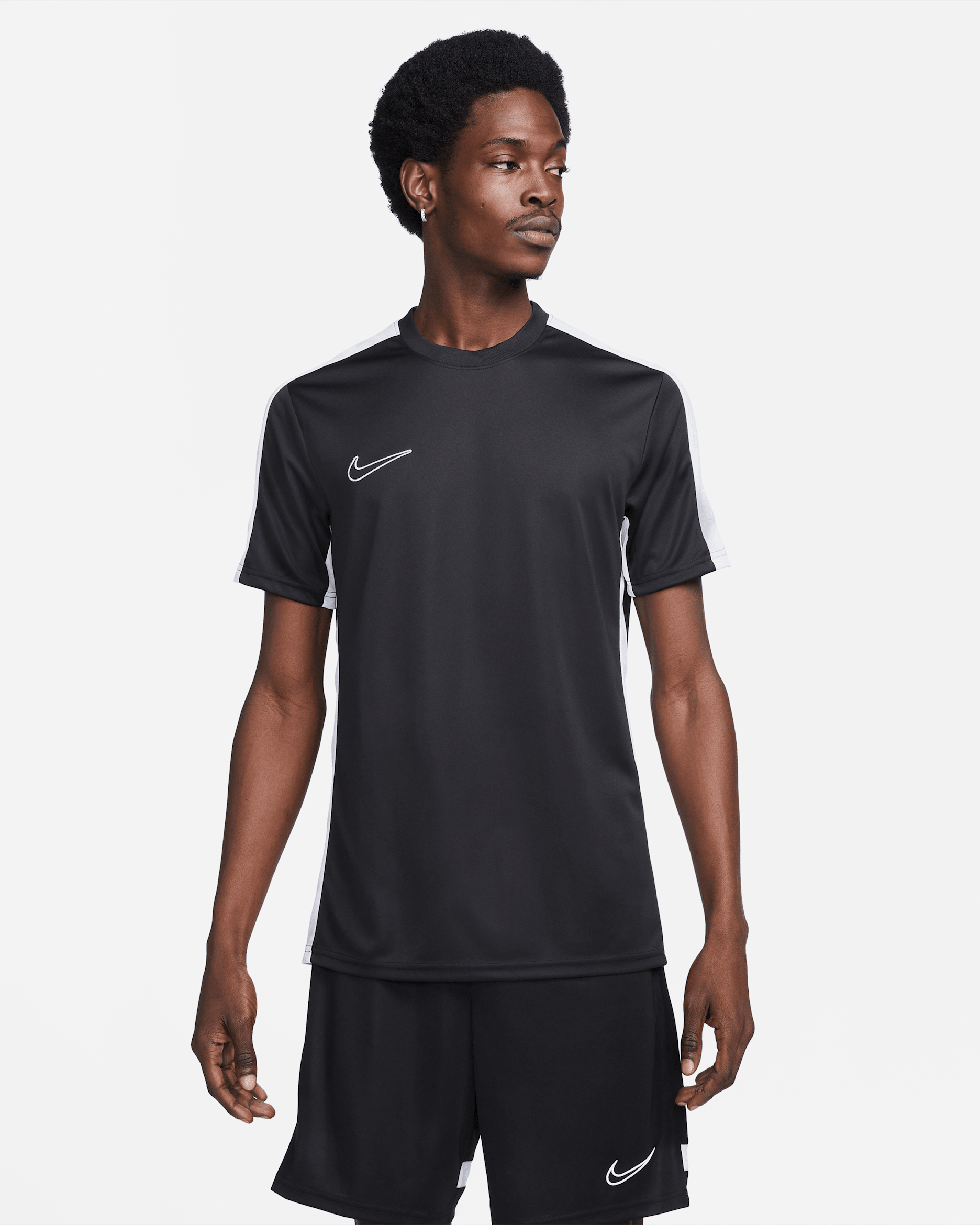 Nike Academy Men's Dri-FIT Short-Sleeve Soccer Top - Black/White/White
